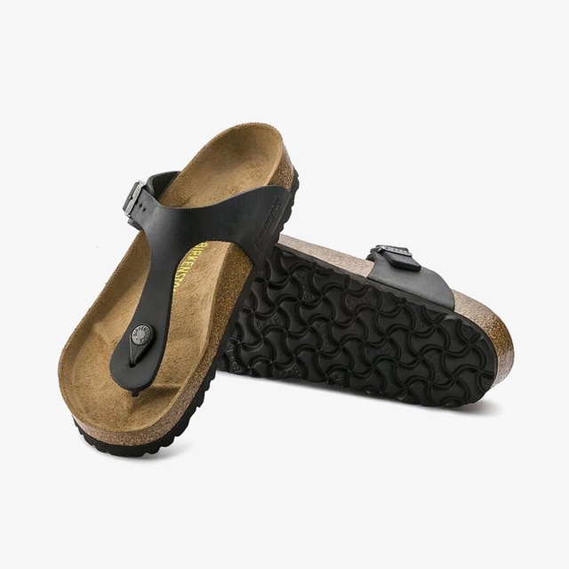 Birkenstock Birkenstock Gizeh Oiled Leather Unisex Siyah Terlik Occasion'da! Siyah - 6. görsel