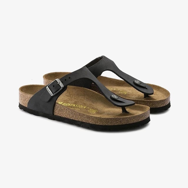Birkenstock Birkenstock Gizeh Oiled Leather Unisex Siyah Terlik Occasion'da! Siyah - 4. görsel