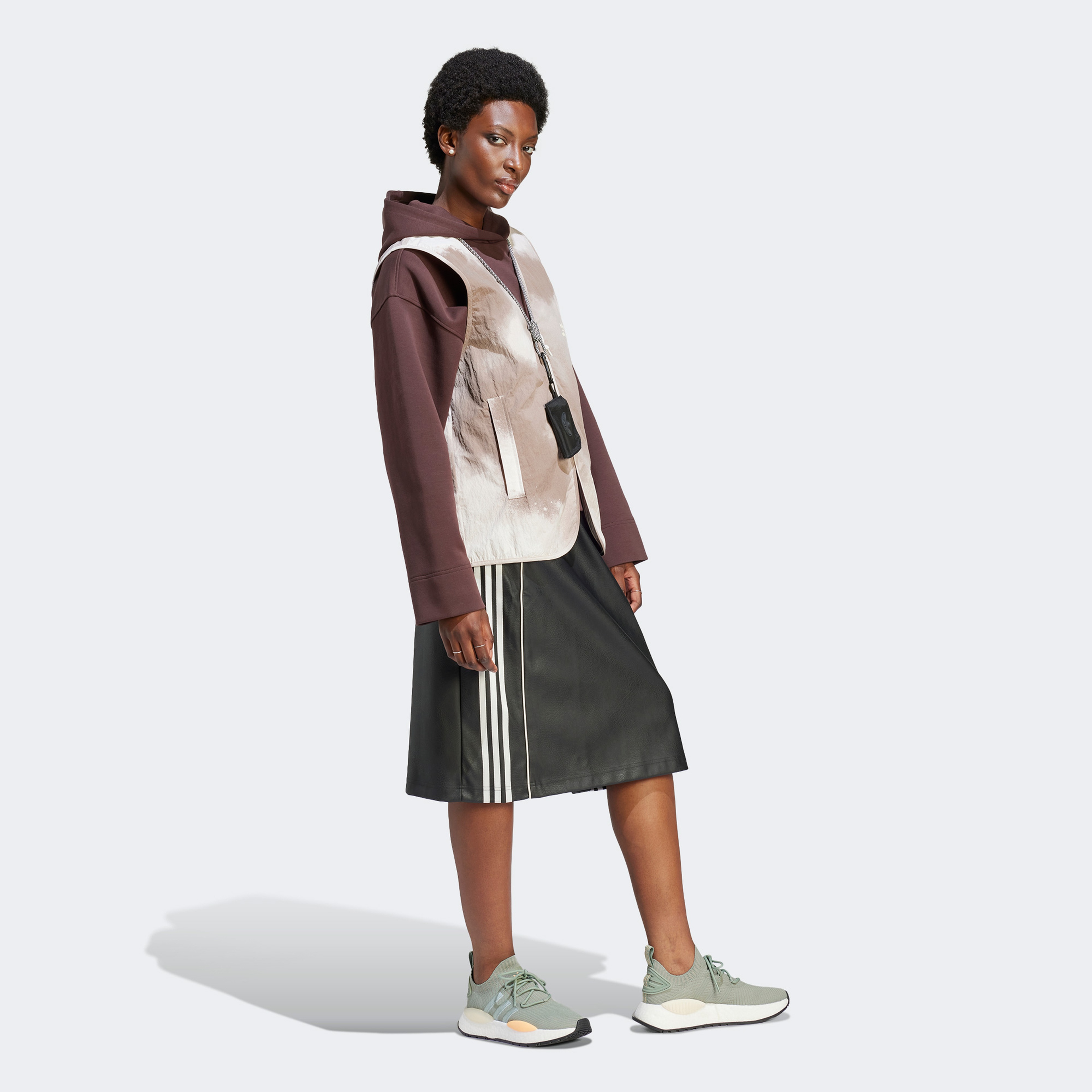 adidas Zip Up Vest Kadın Krem Yelek