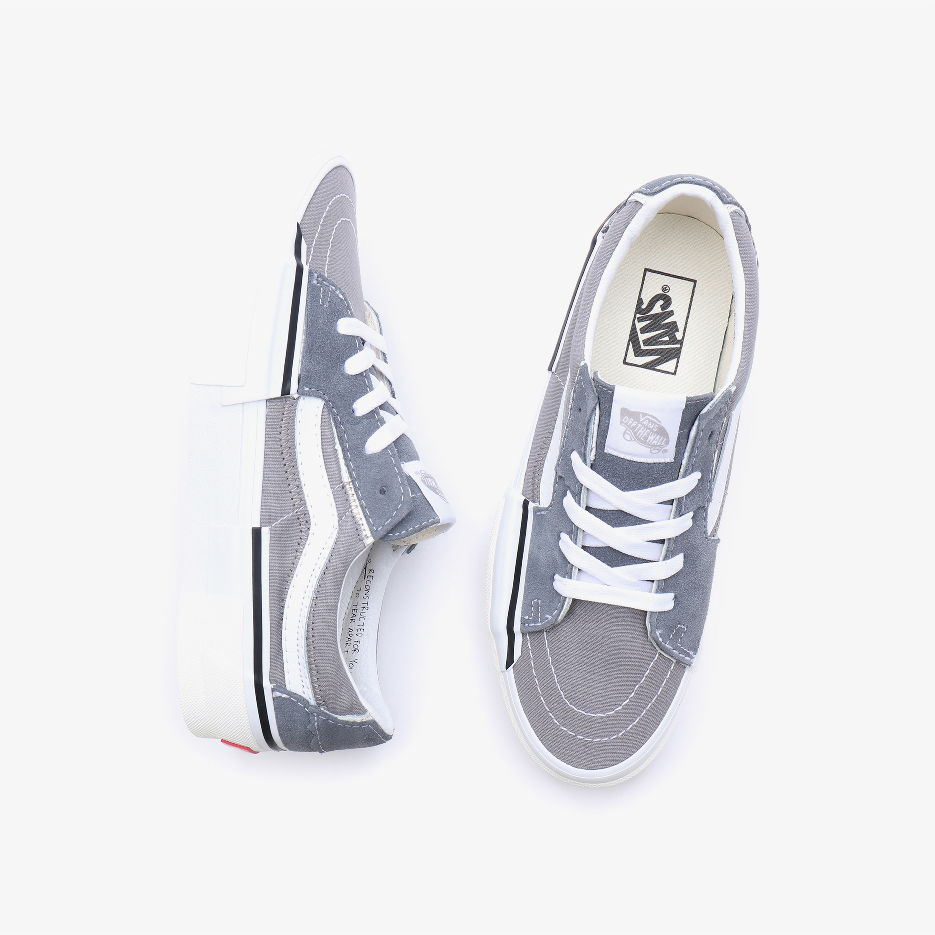Vans Sk8-Low Reconstruct Unisex Gri Sneaker