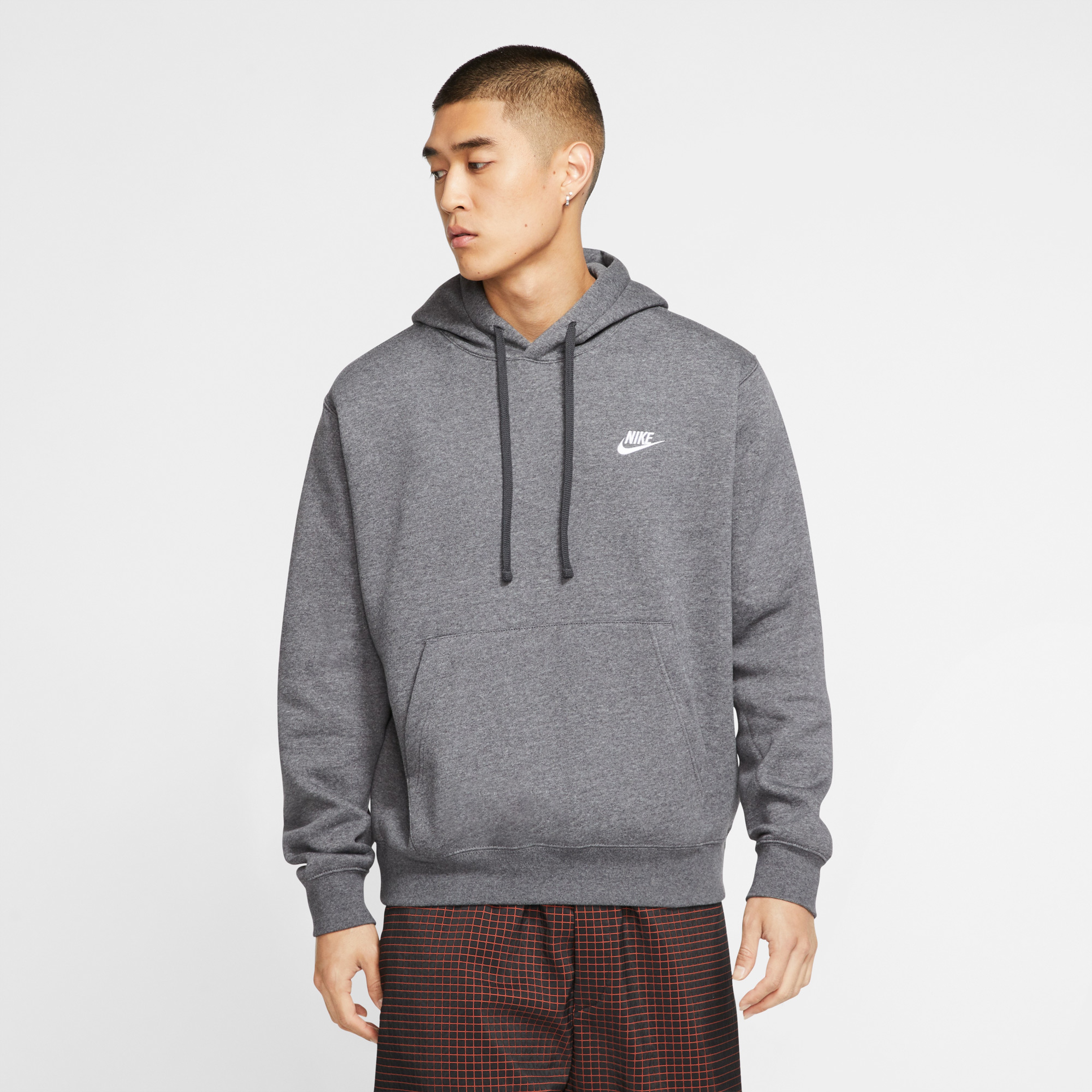 Nike Sportswear Club Fleece Kapüşonlu Erkek Gri Sweatshirt