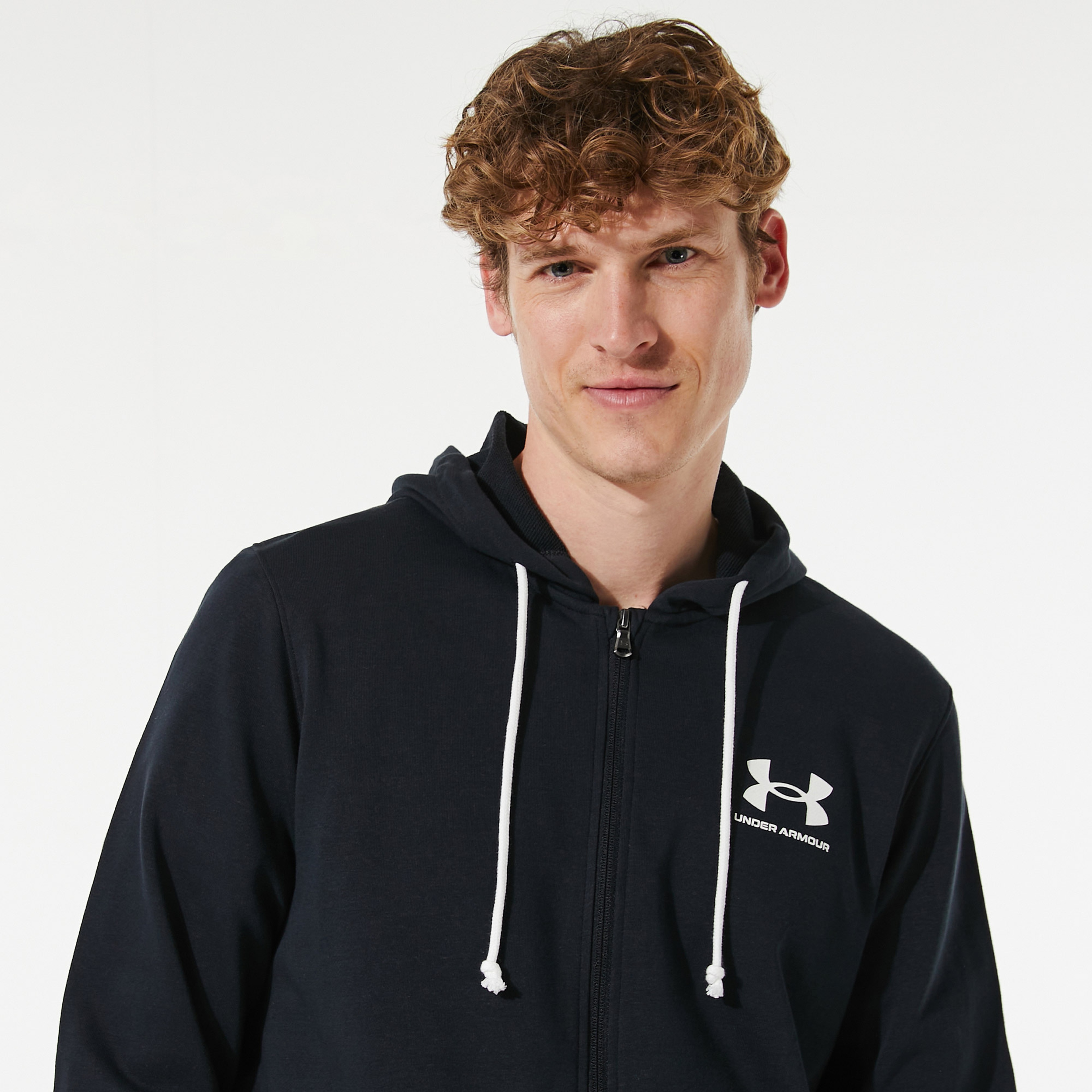 Under Armour Rival Terry Siyah Erkek Kapüşonlu Eşofman Üstü