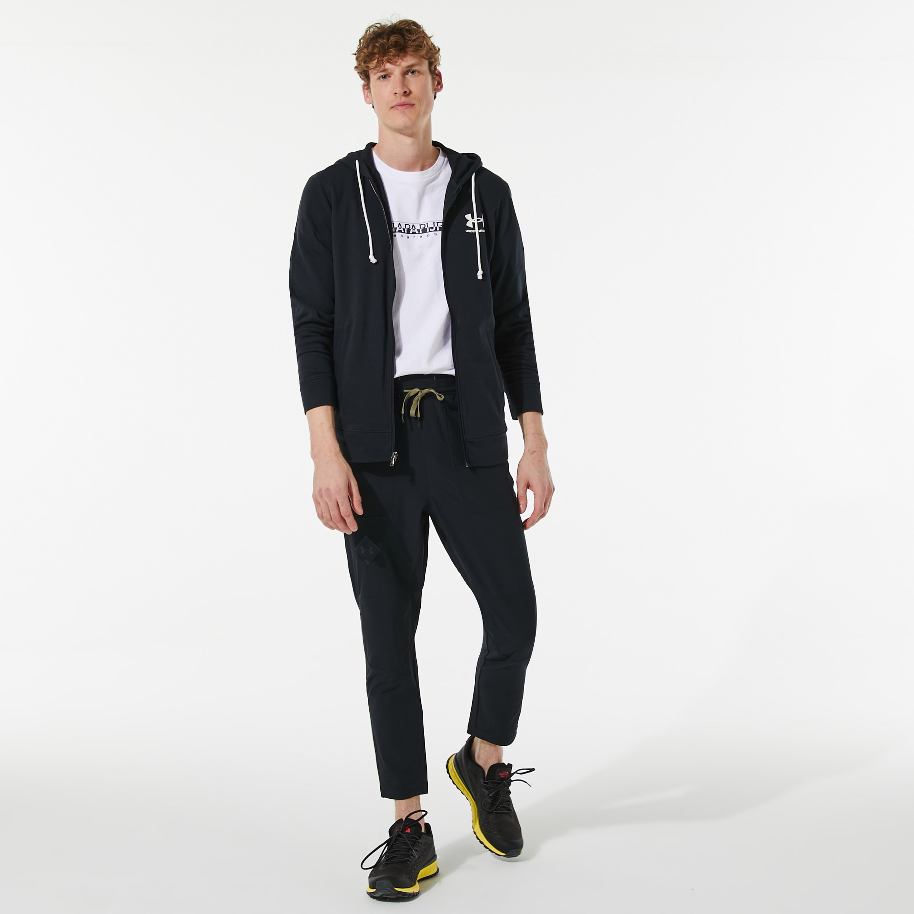 Under Armour Rival Terry Siyah Erkek Kapüşonlu Eşofman Üstü