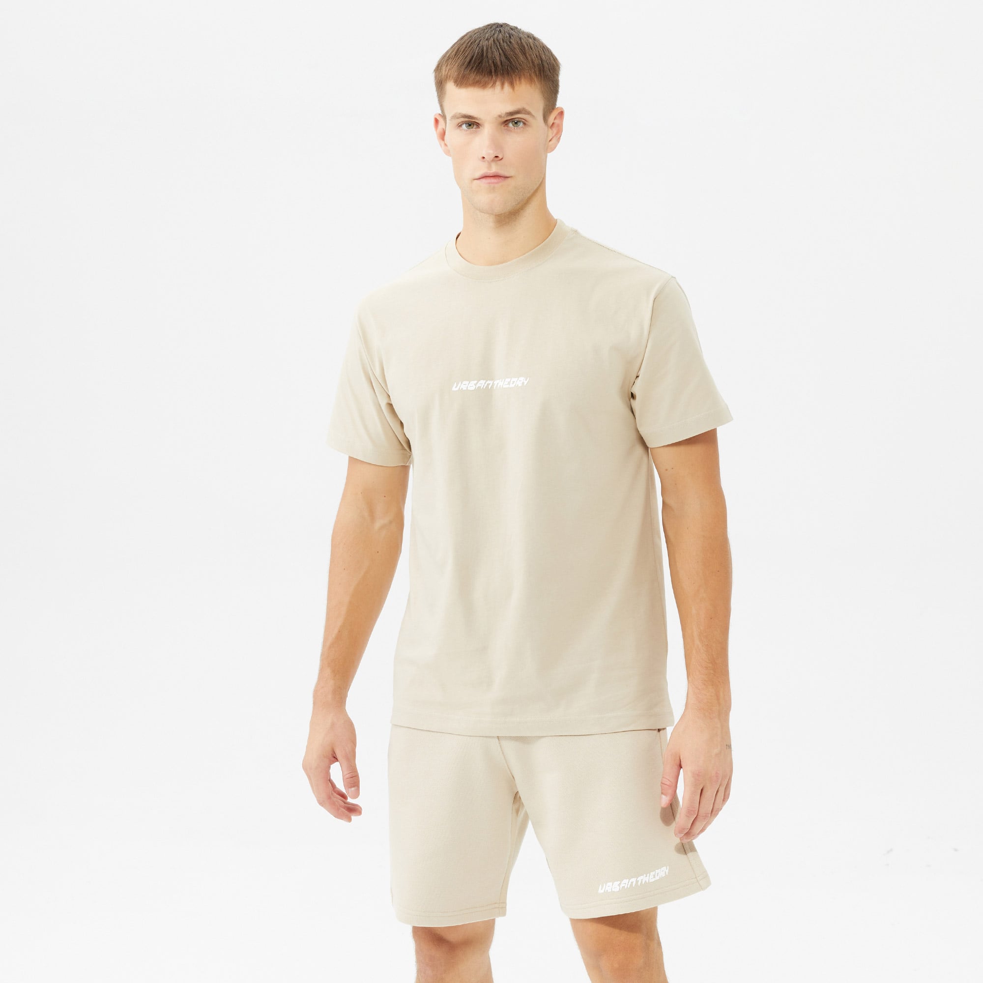 Urban Theory Essentials Unisex Bej T-Shirt