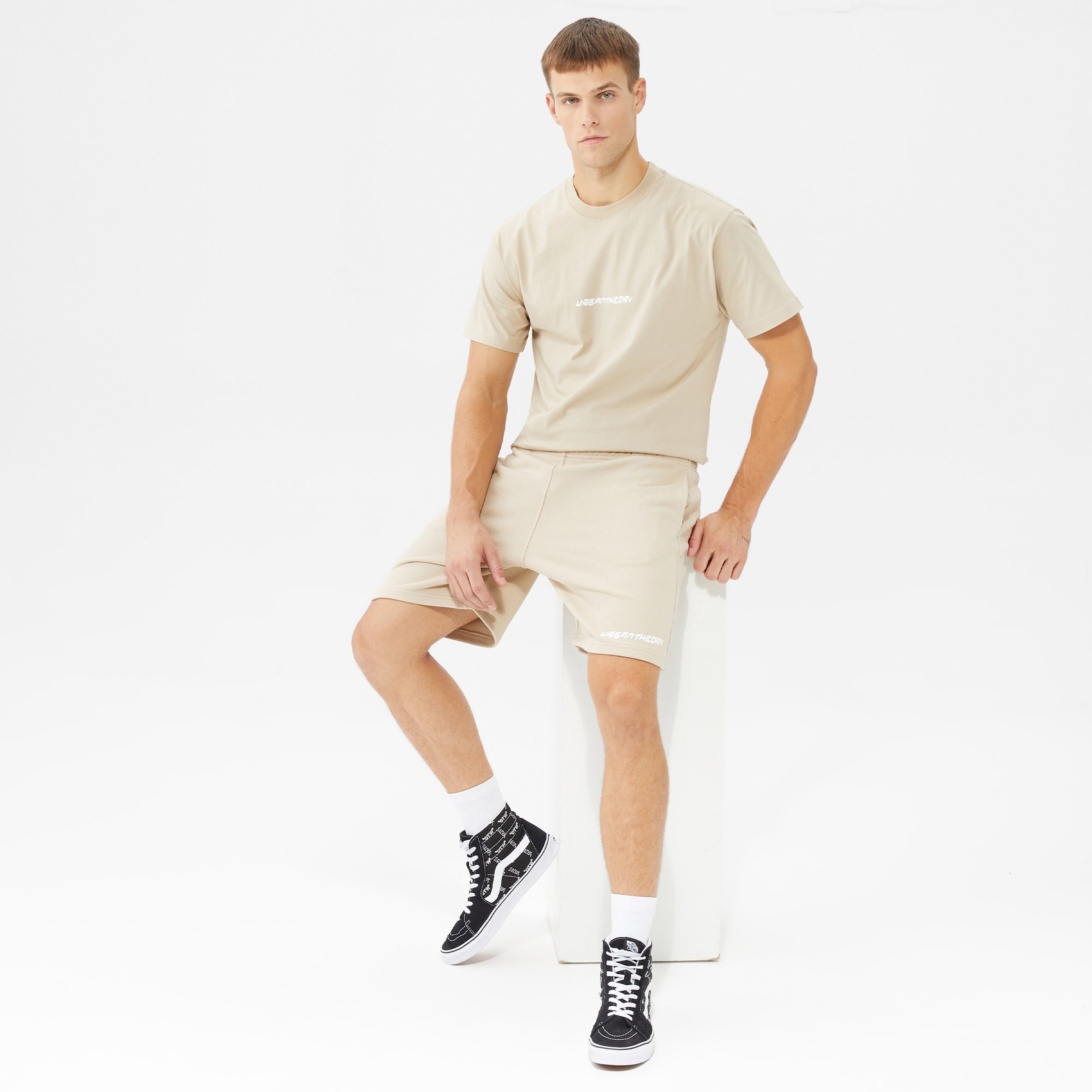 Urban Theory Essentials Unisex Bej T-Shirt