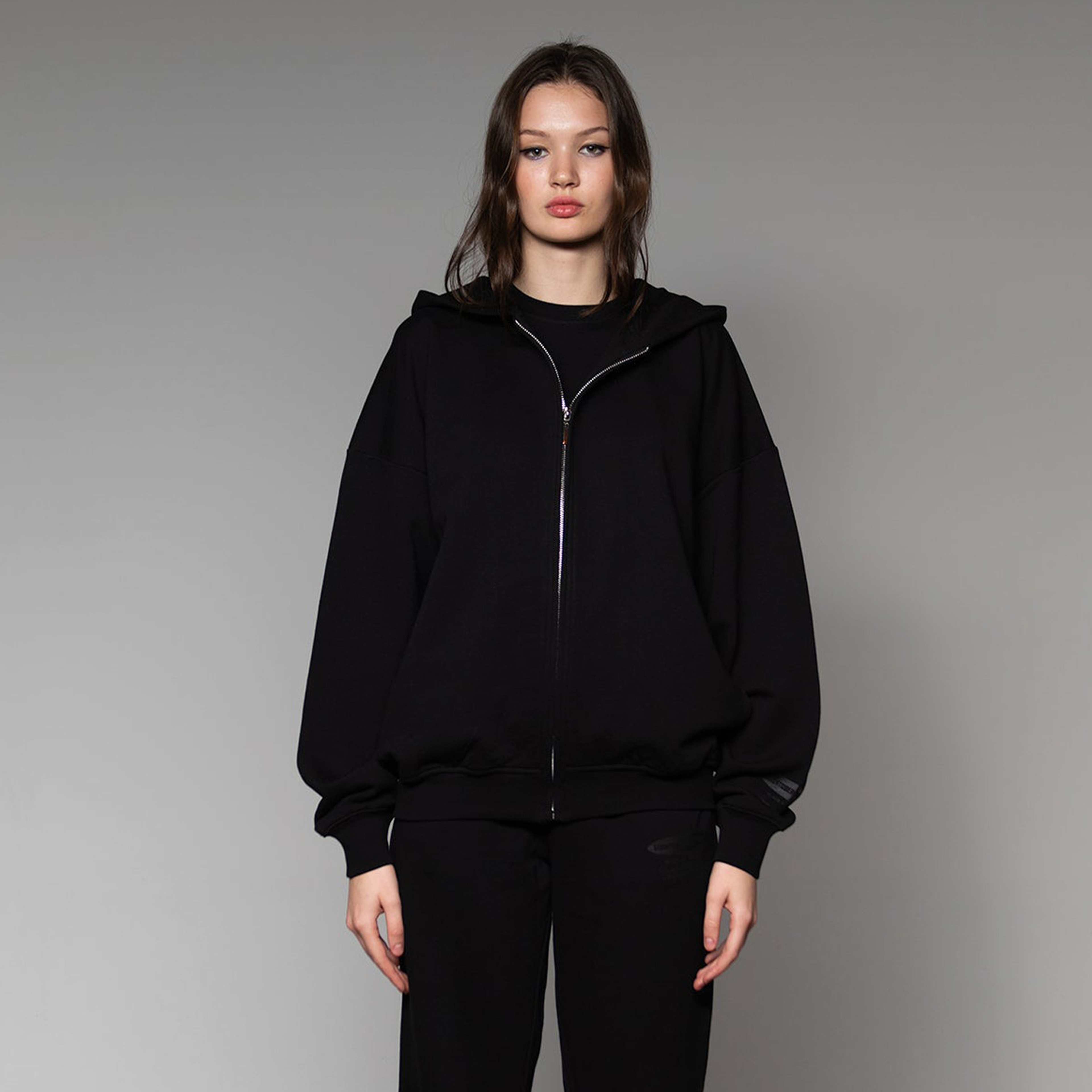 Soon To Be Announced Black Line Unisex Siyah Kapüşonlu Eşofman Üstü