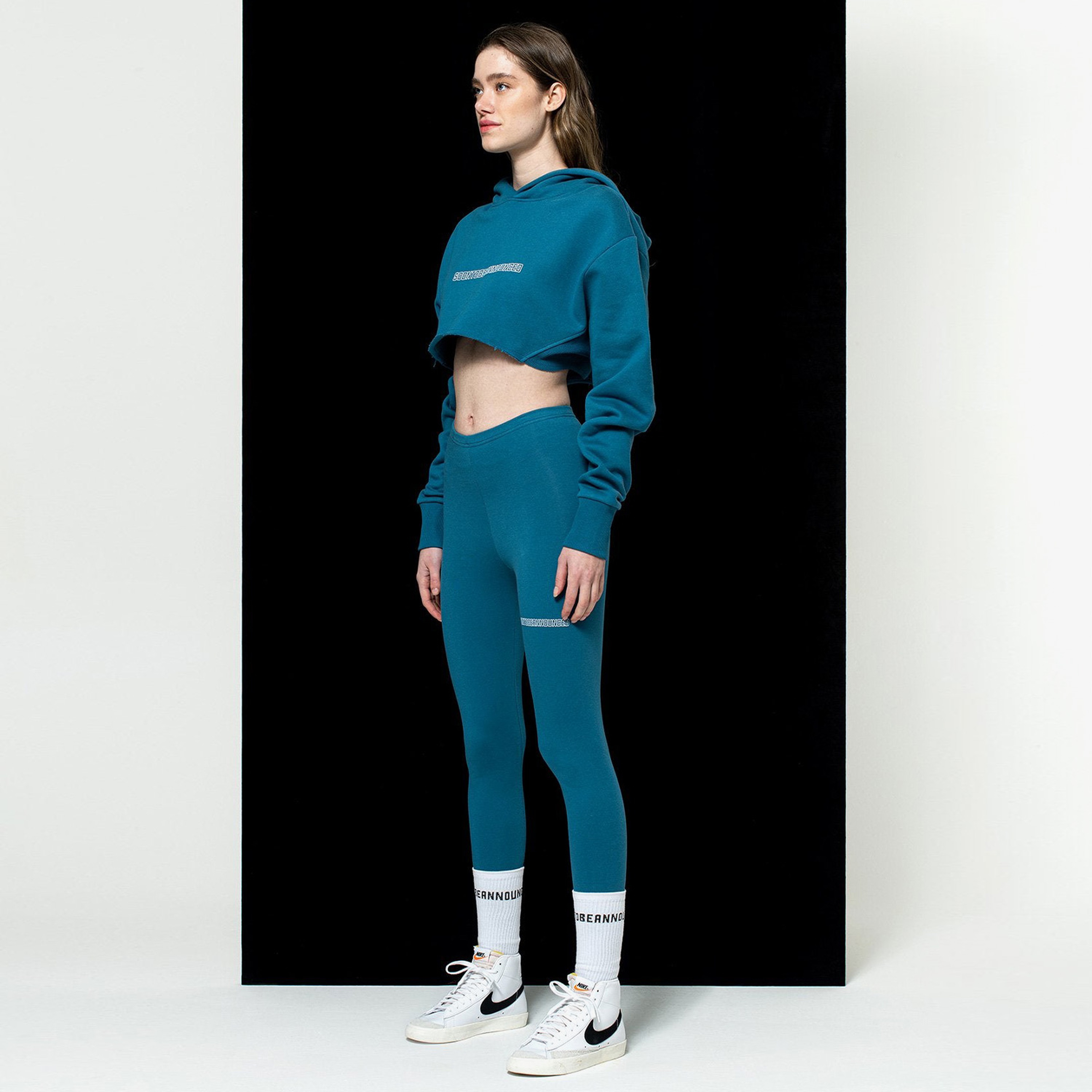 Soon To Be Announced Logo Leggings Kadın Mavi Tayt