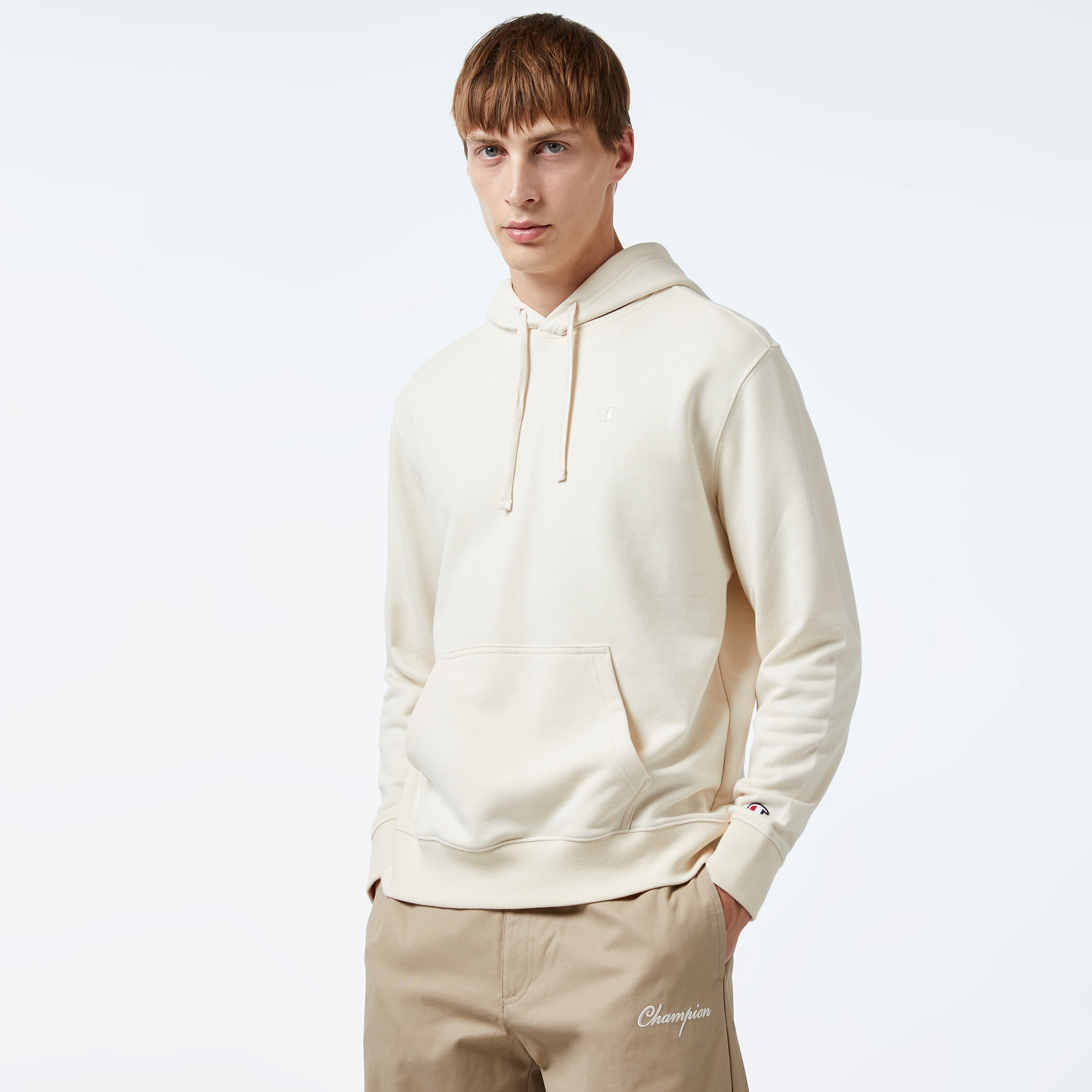 Champion Classic Erkek Krem Hoodie