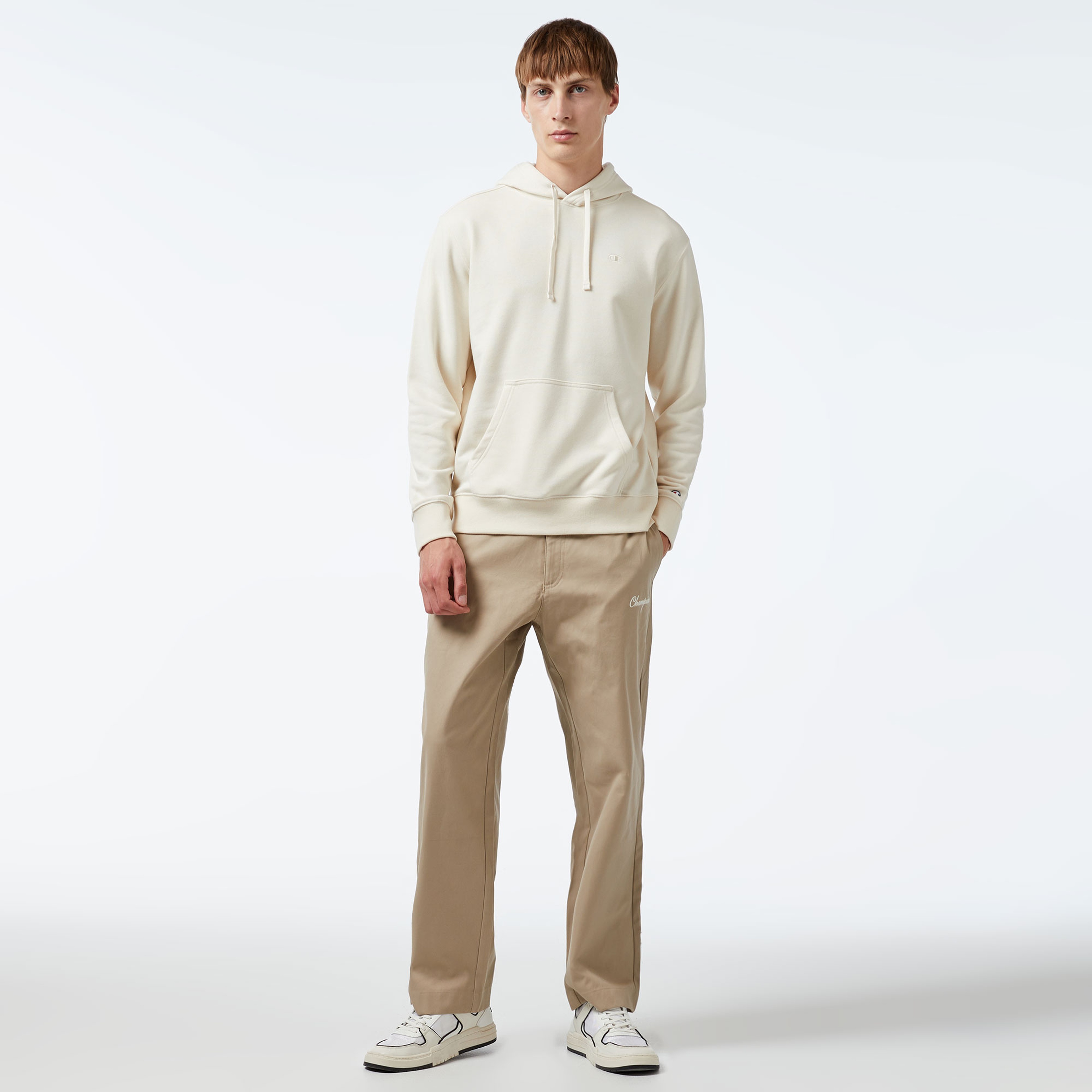 Champion Classic Erkek Krem Hoodie