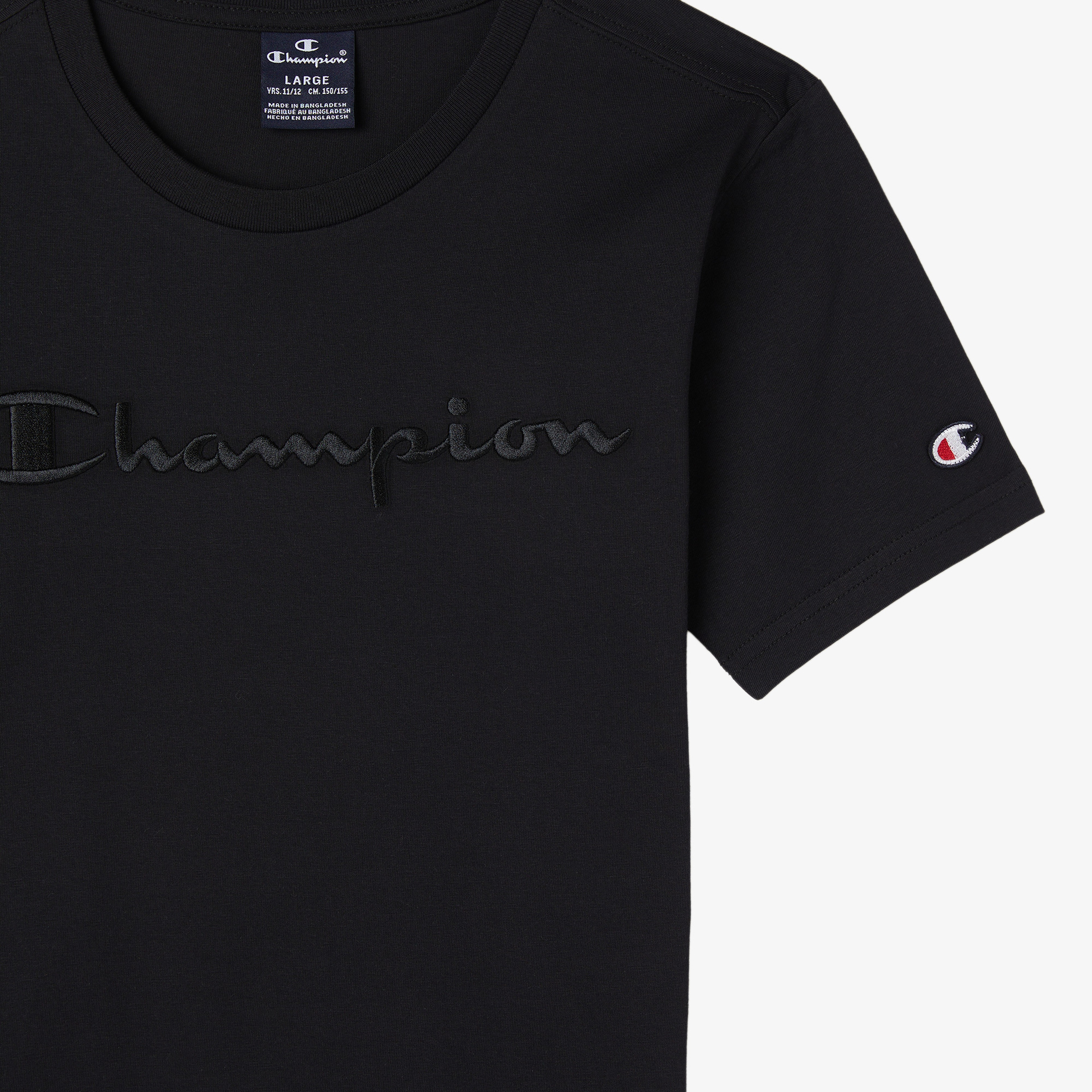 Champion Crewneck Çocuk Siyah T-Shirt
