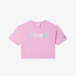 Champion Crewneck Çocuk Pembe Croptop T-Shirt