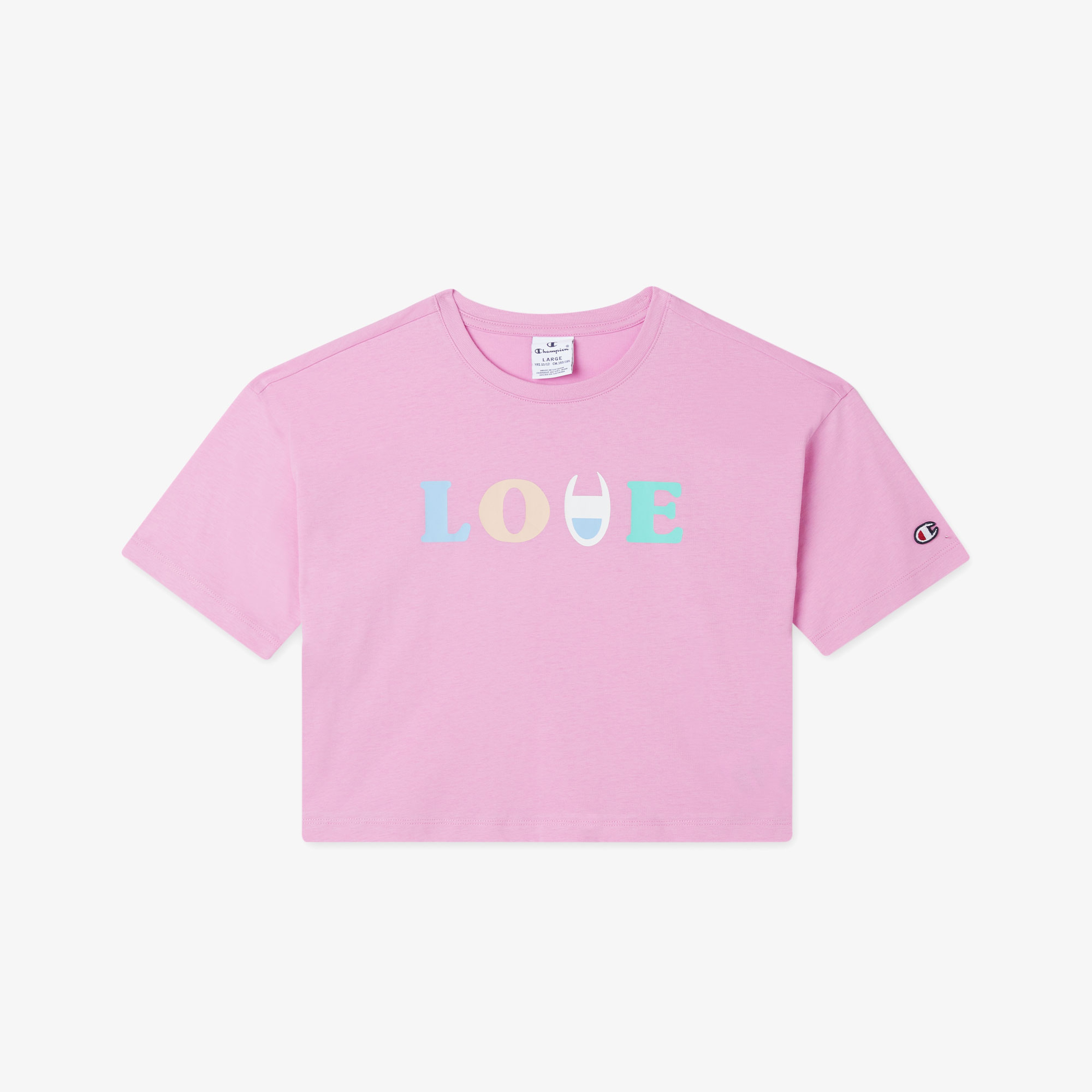 Champion Crewneck Çocuk Pembe Croptop T-Shirt