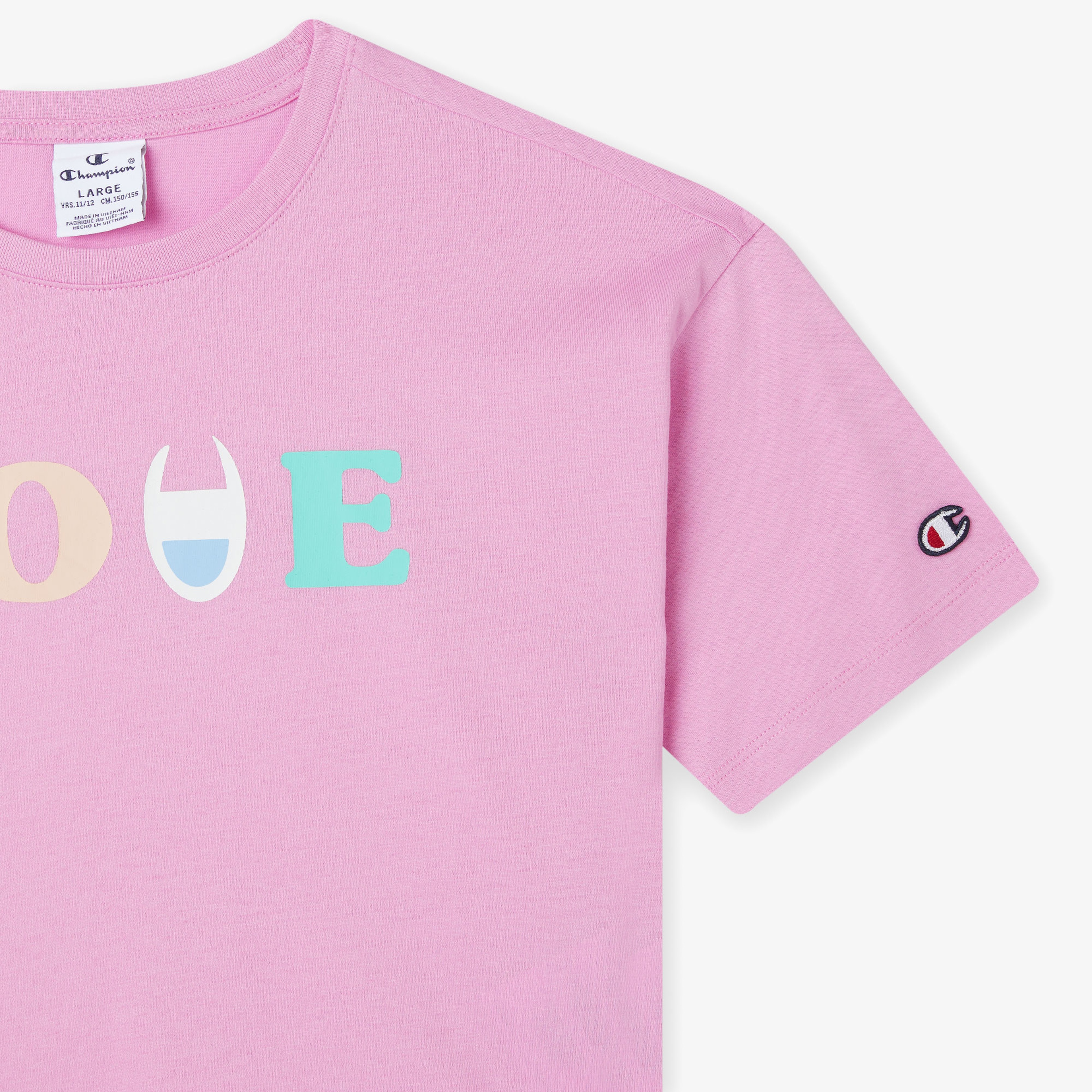 Champion Crewneck Çocuk Pembe Croptop T-Shirt