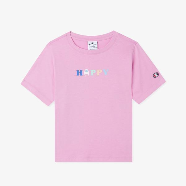 Champion Crewneck Çocuk Pembe T-Shirt