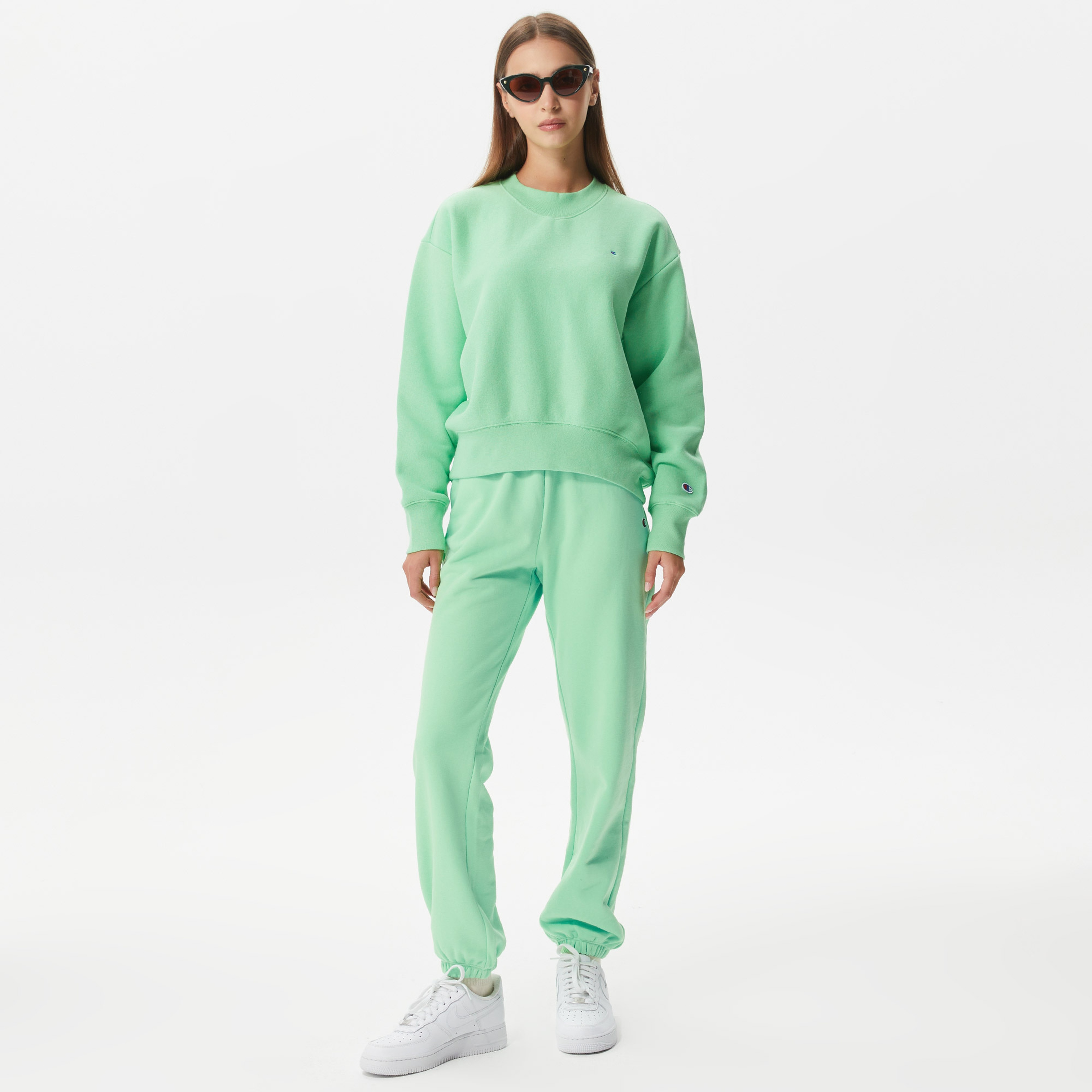 Champion Crewneck Kadın Yeşil Sweatshirt