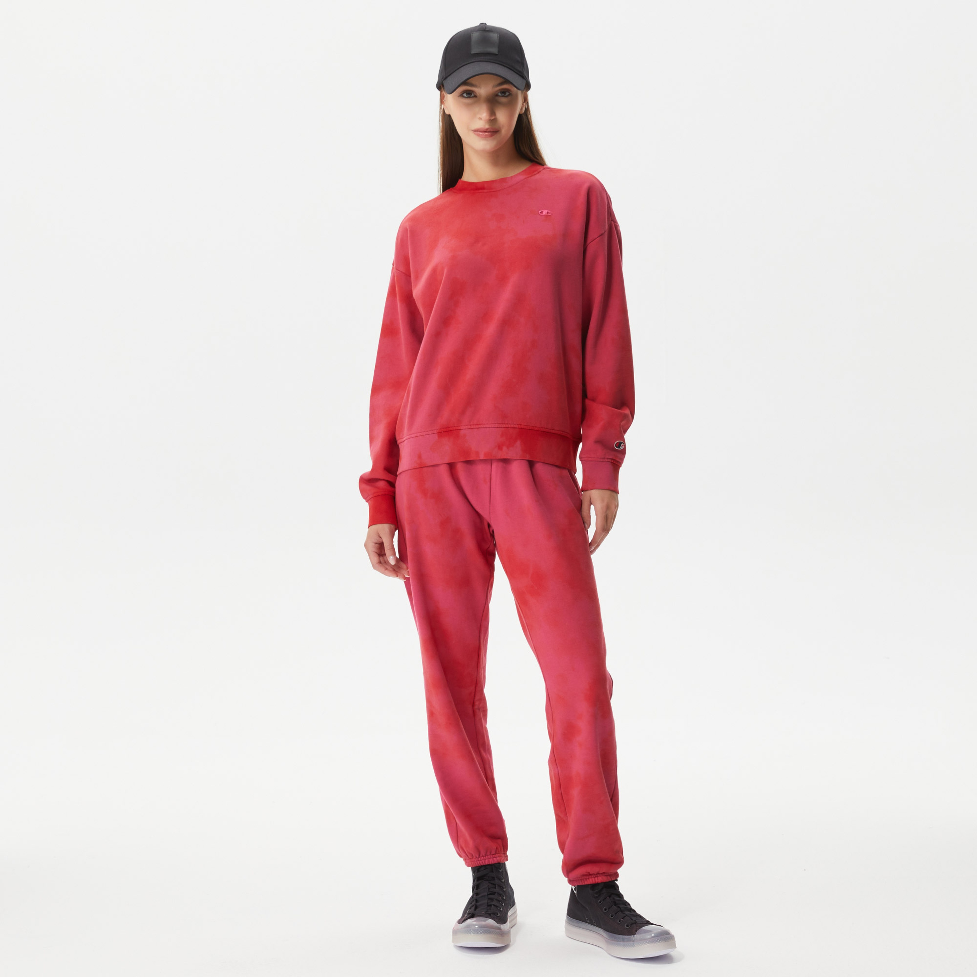 Champion Crewneck Kadın Kırmızı Sweatshirt