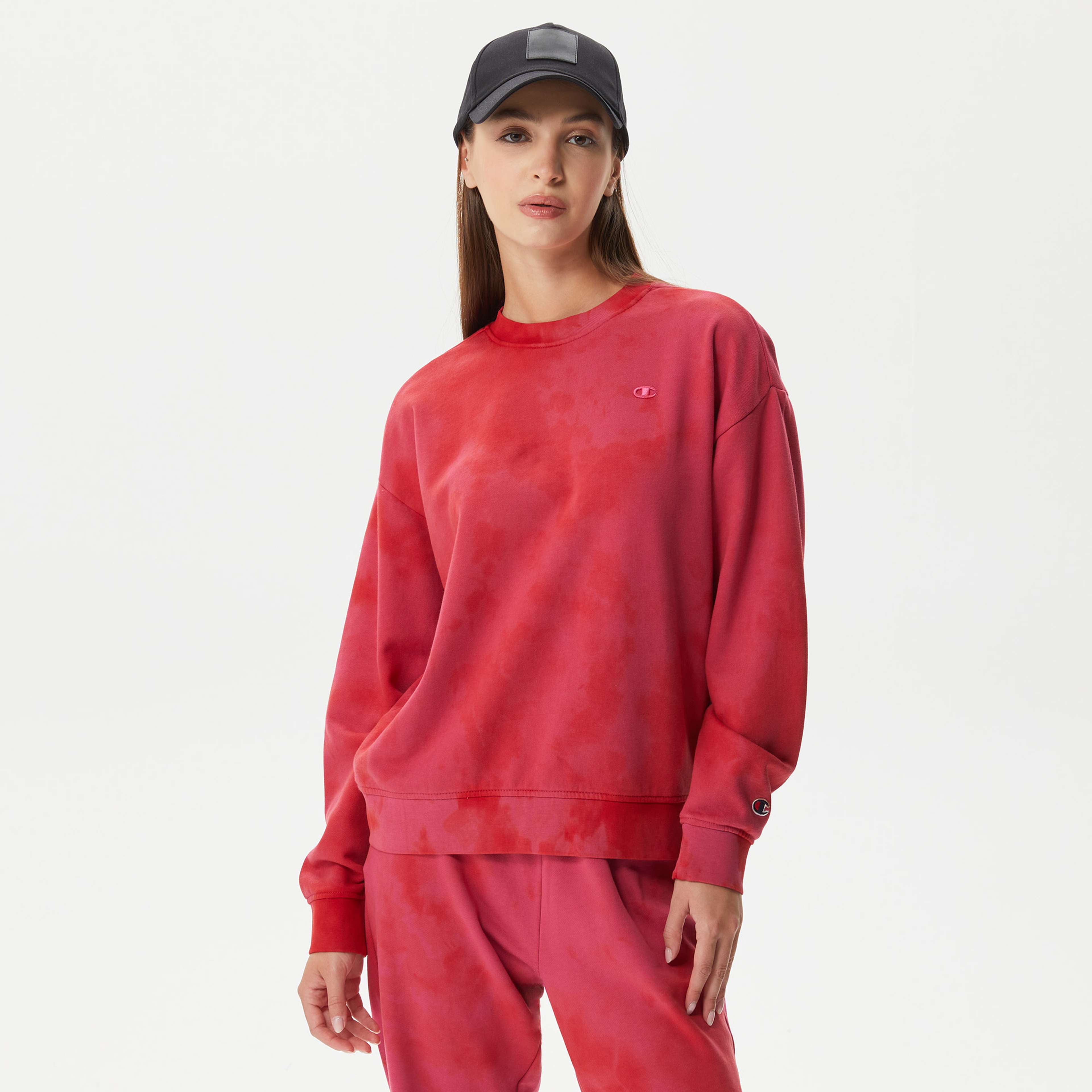 Champion Crewneck Kadın Kırmızı Sweatshirt