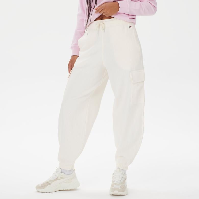 Tommy Hilfiger Ottoman Workwear Kadın Beyaz Eşofman Altı