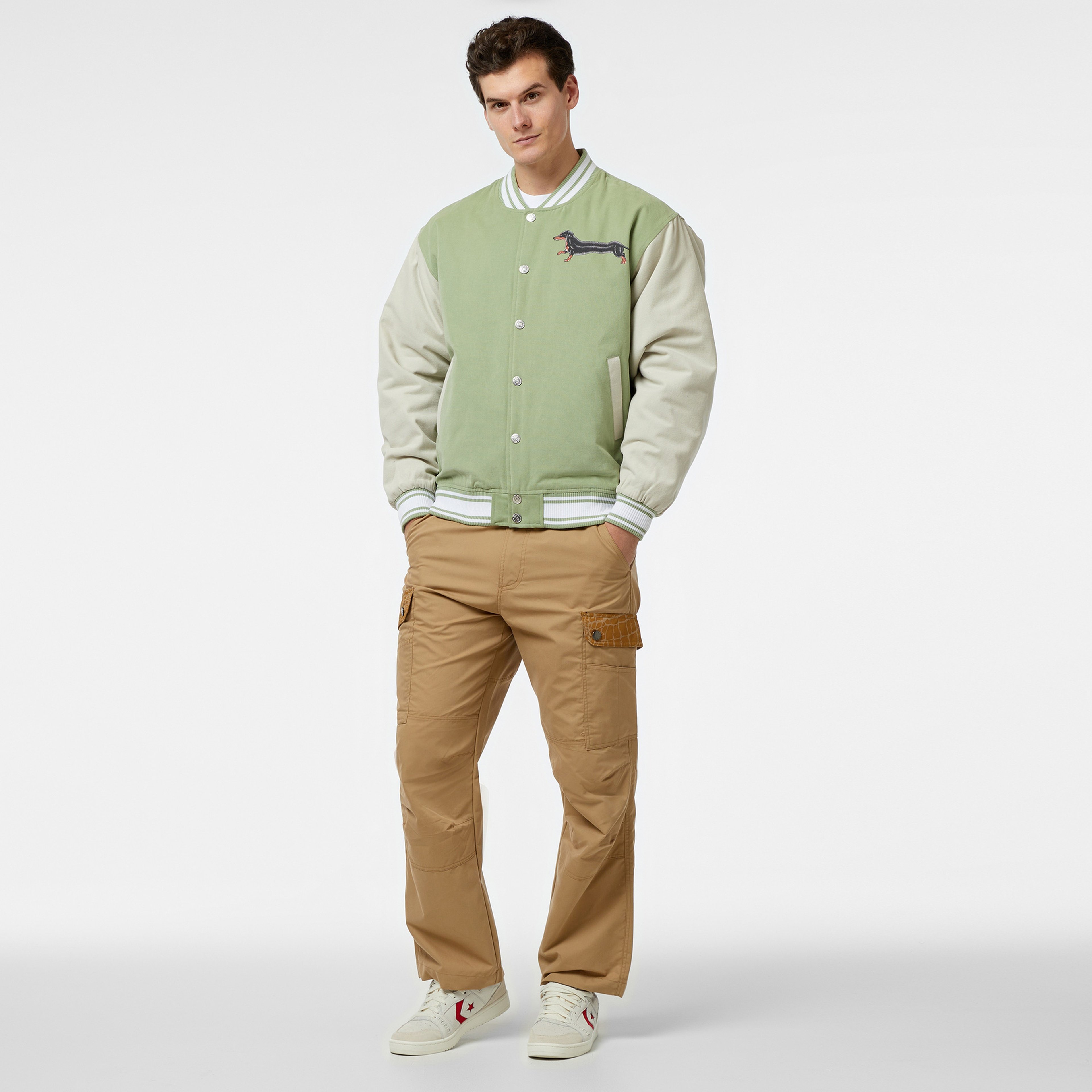 Market Long Bois Varsity Erkek Krem Gömlek