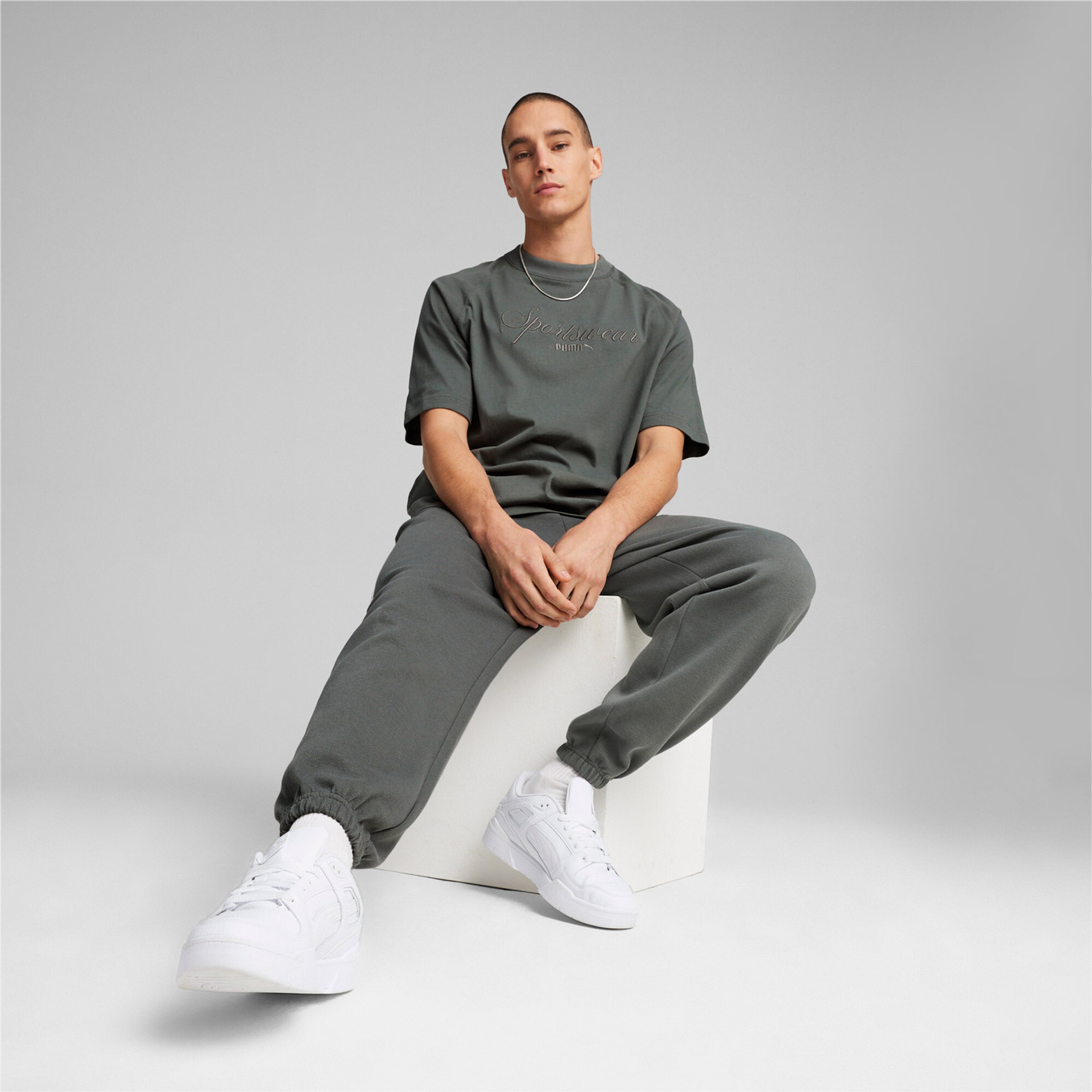 Puma Classics+ Erkek Gri T-Shirt