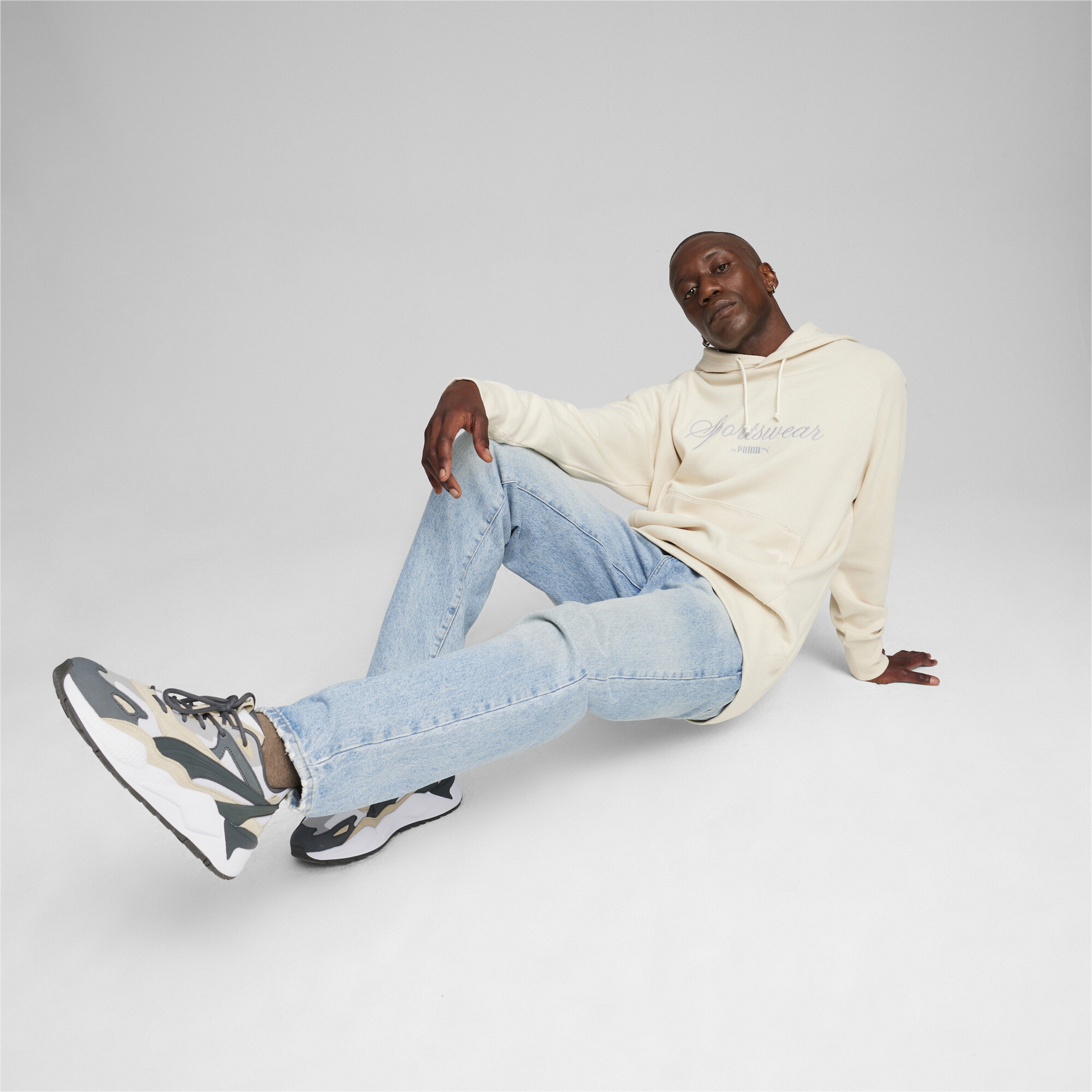 Puma Classics+ Erkek Krem Hoodie