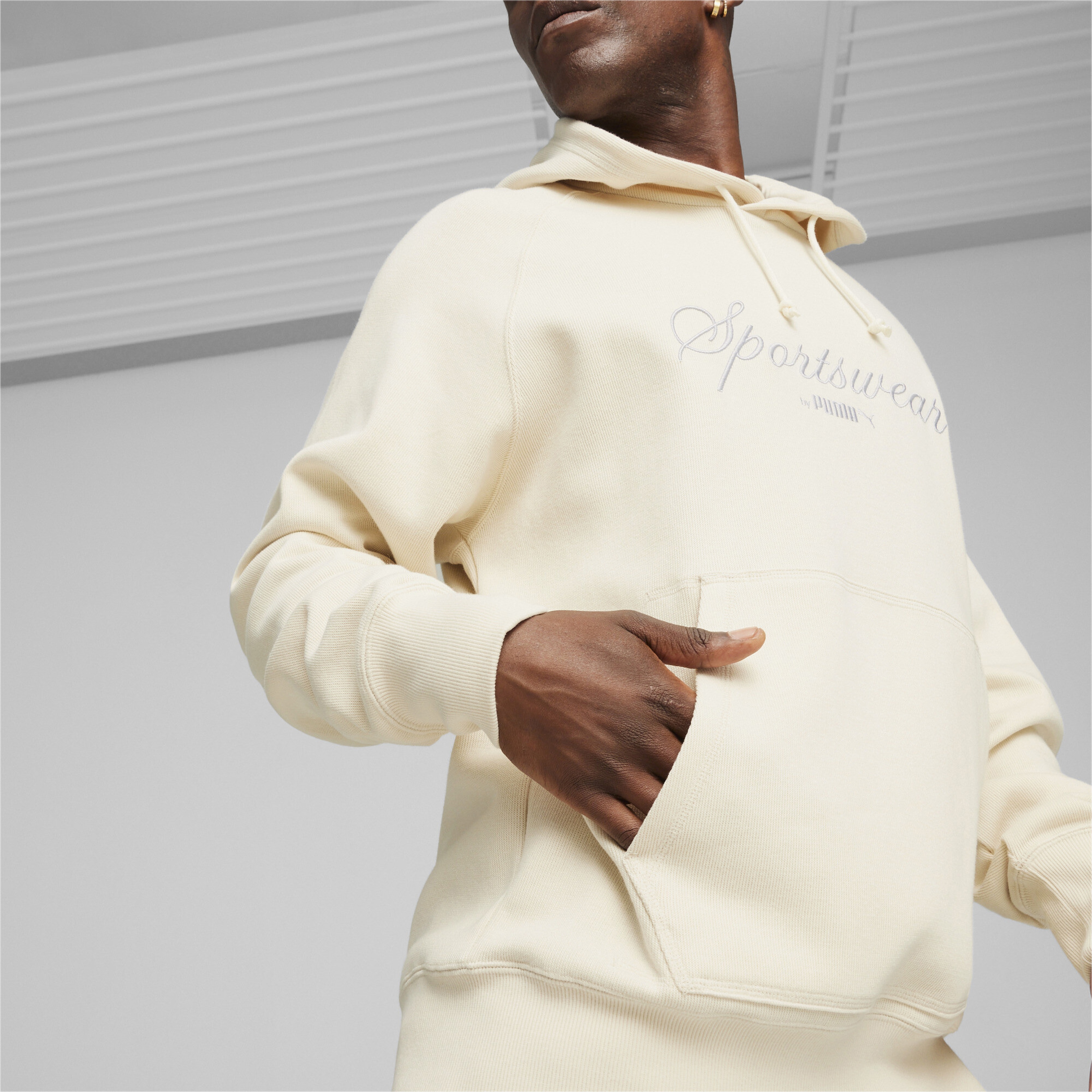 Puma Classics+ Erkek Krem Hoodie