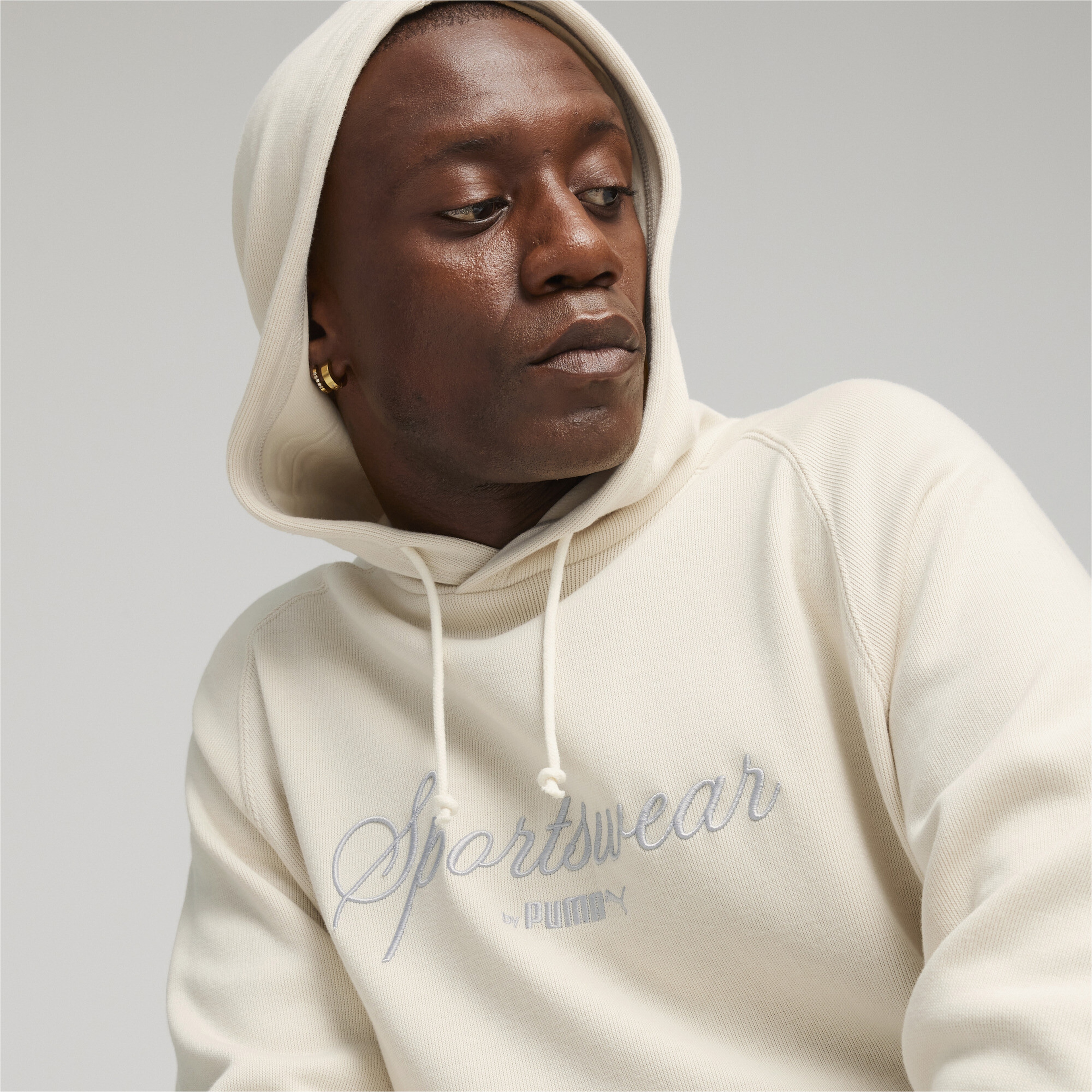 Puma Classics+ Erkek Krem Hoodie