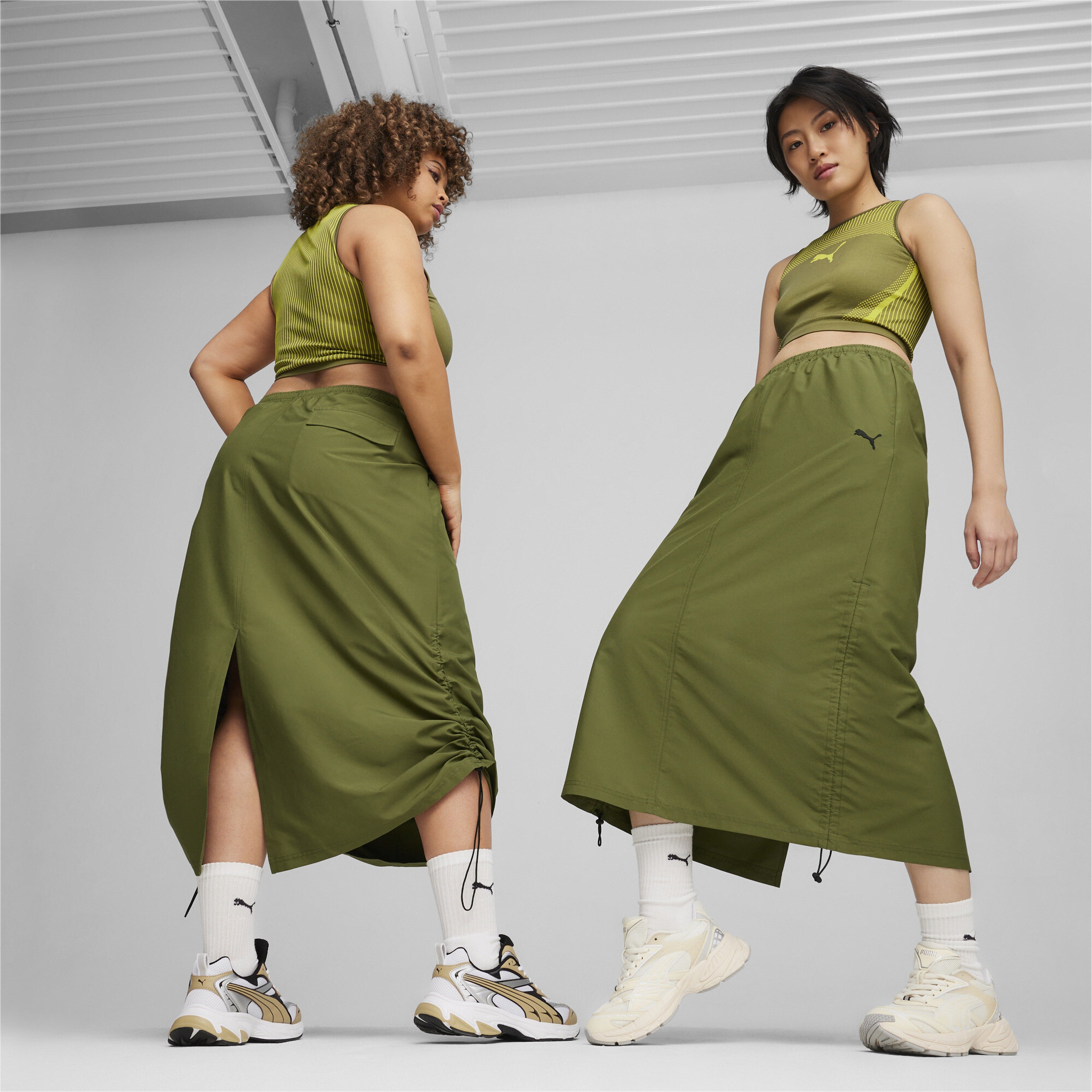 Puma Dare To Midi Woven Skirt Kadın Yeşil Etek