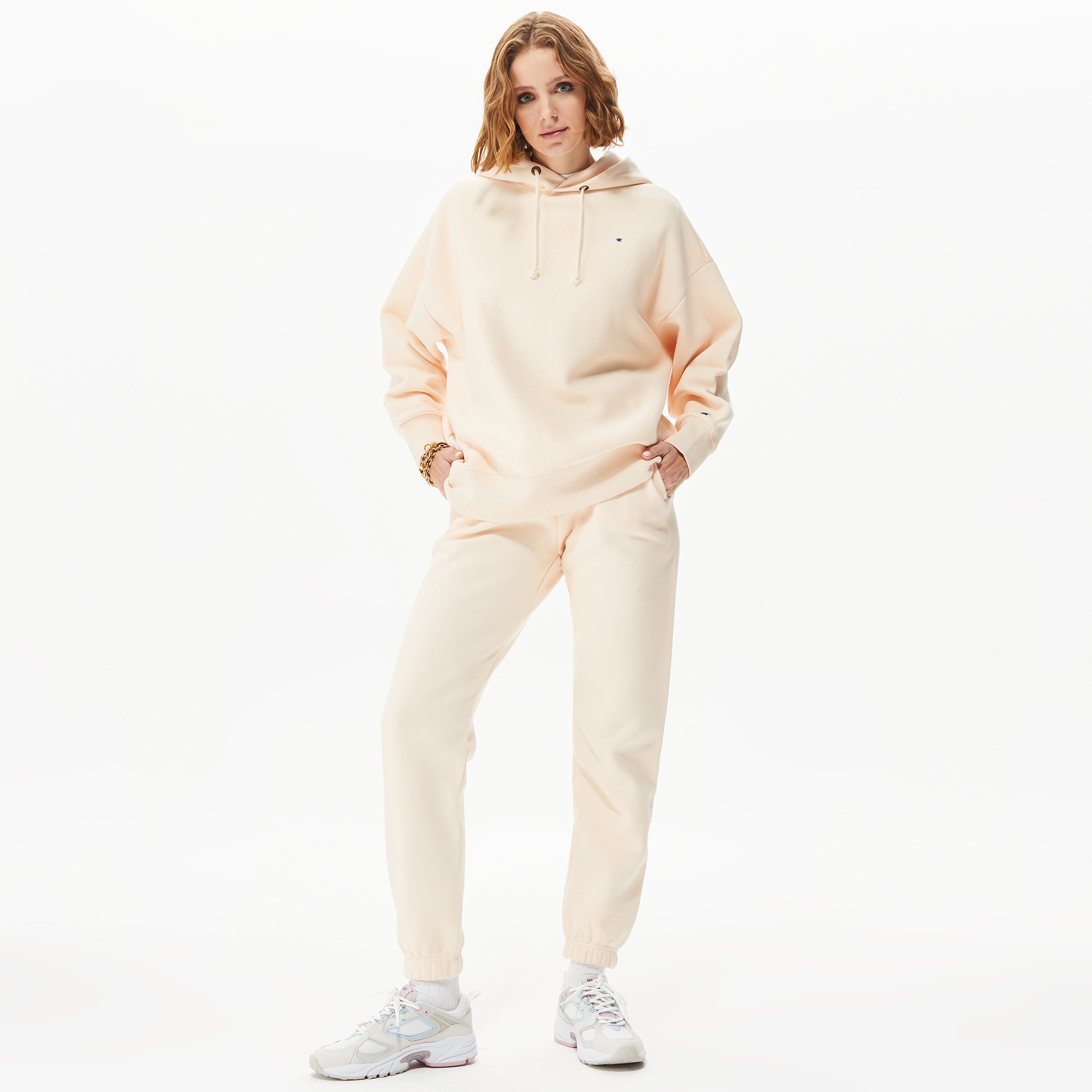 Champion Hooded Kadın Krem Hoodie