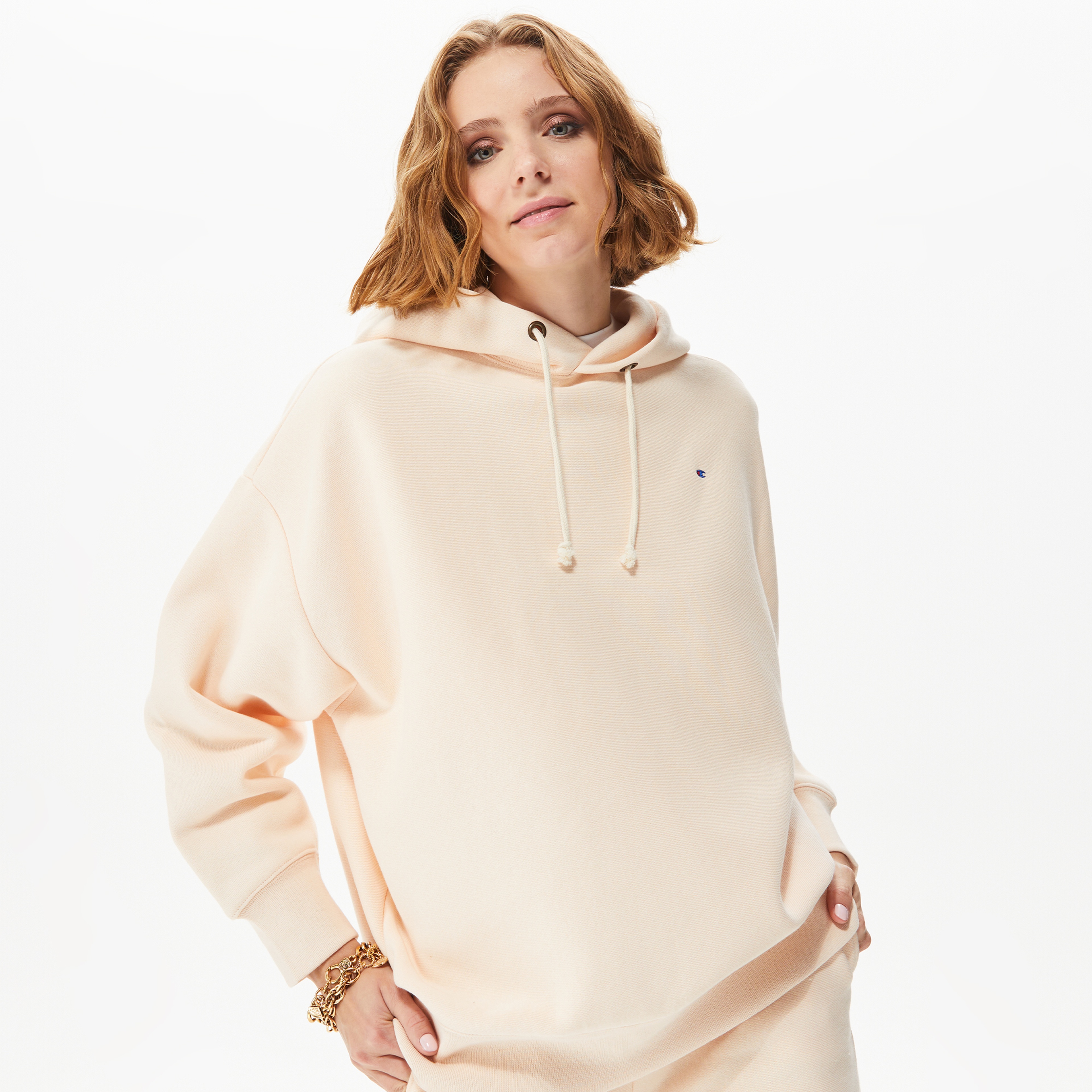 Champion Hooded Kadın Krem Hoodie