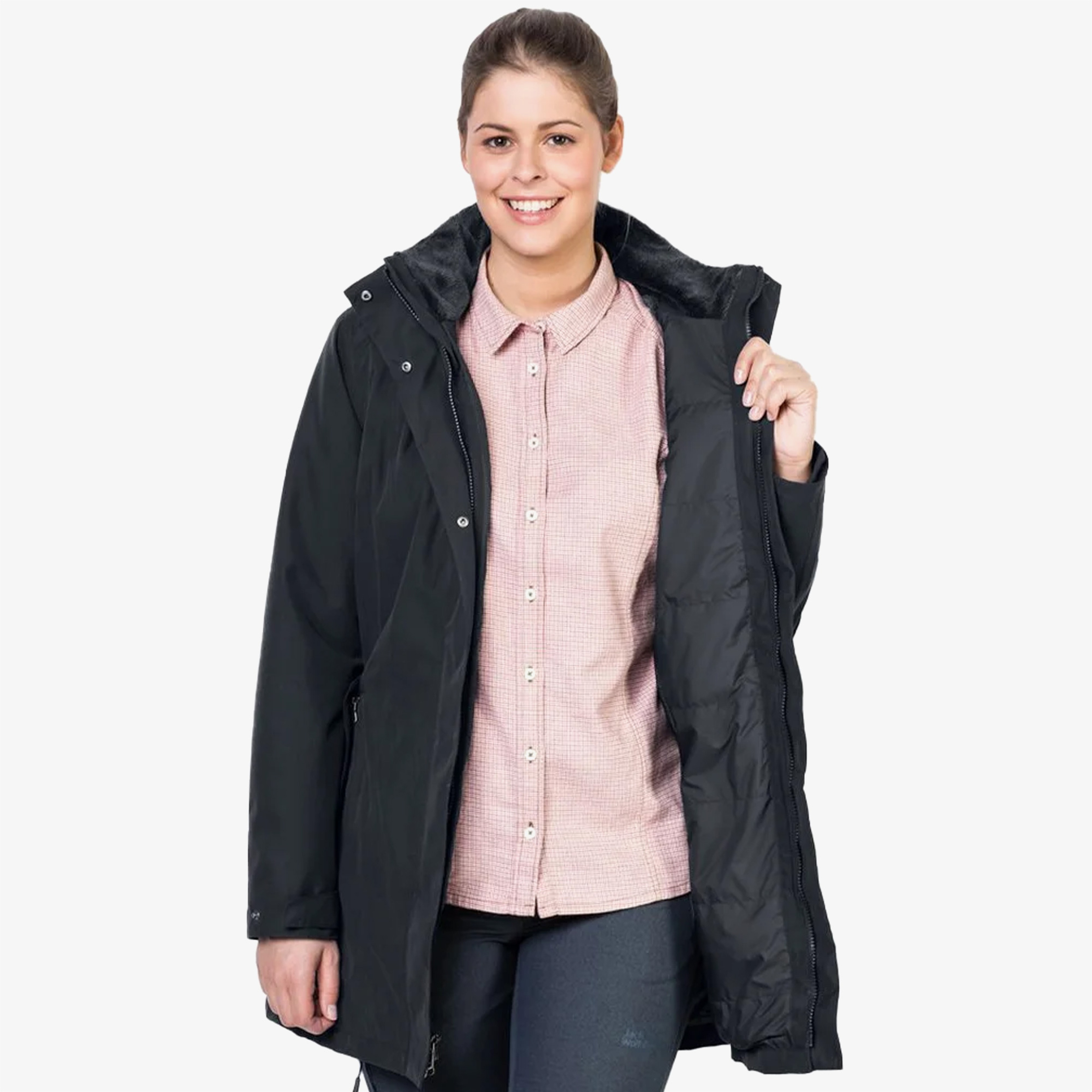 Jack Wolfskin Madison Avenue Waterproof Kadın Siyah Mont