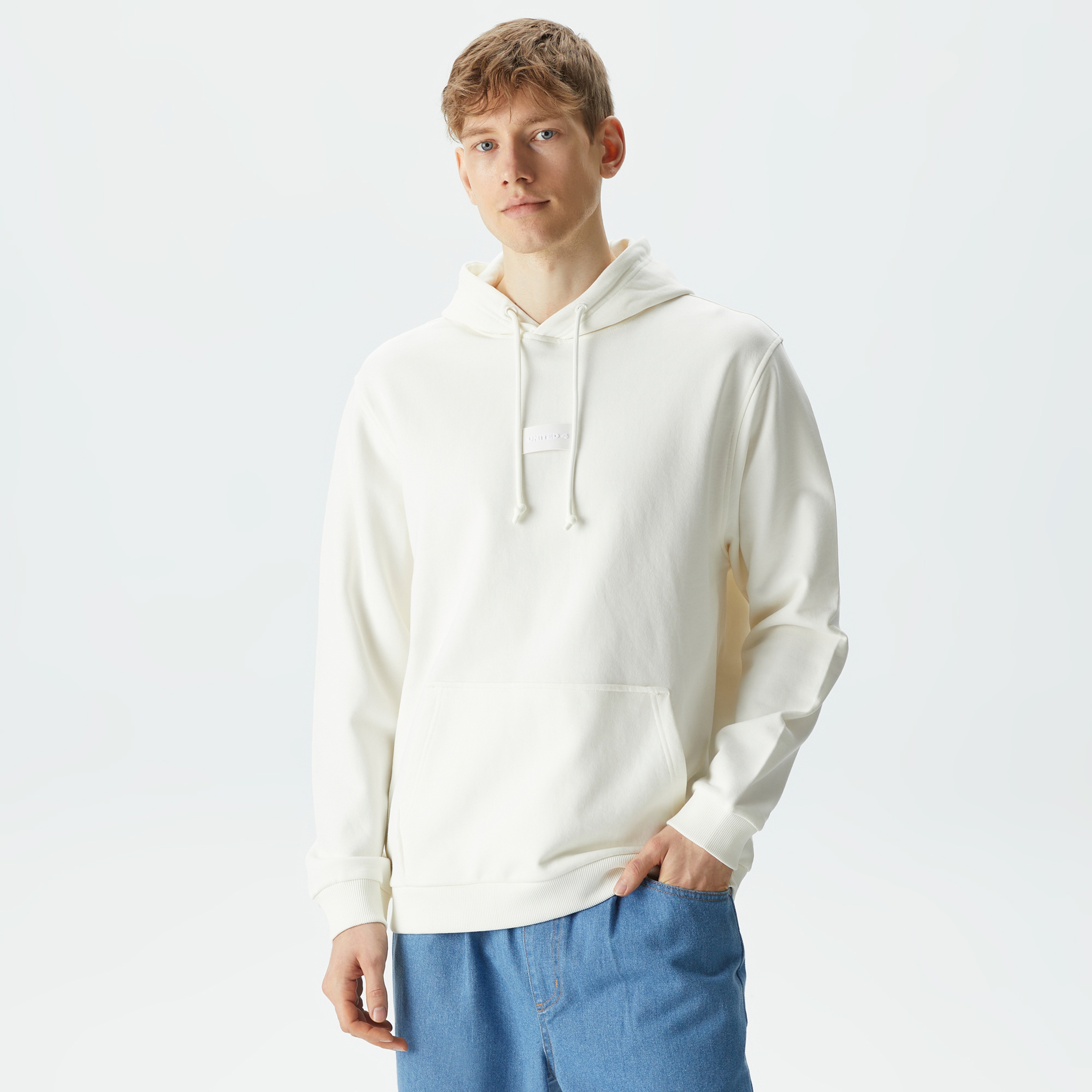 UNITED4 Erkek Beyaz Sweatshirt