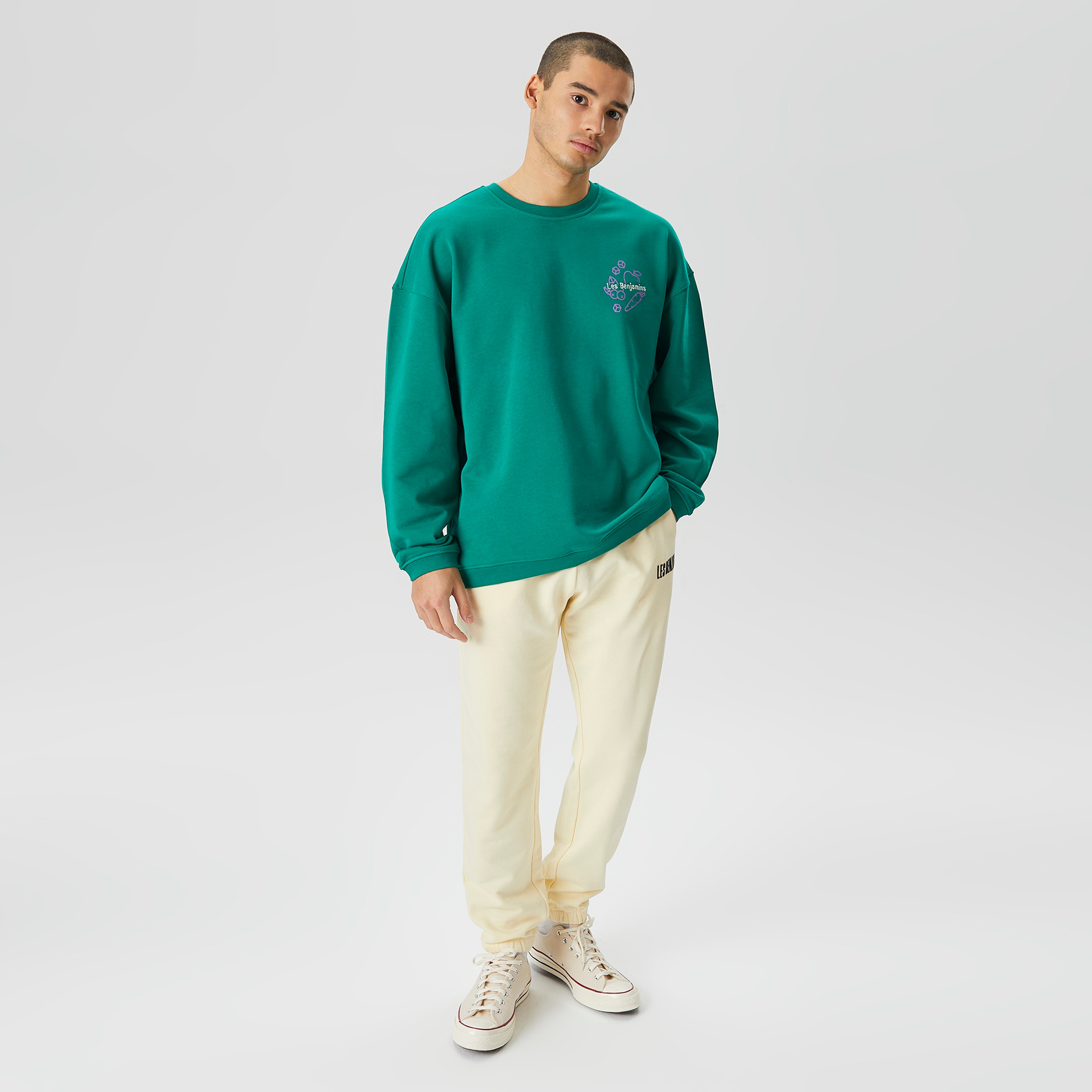 Les Benjamins Wholesale Exclusives Erkek Yeşil Sweatshirt