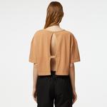 UNITED4 Kadın Kahverengi Crop T-Shirt