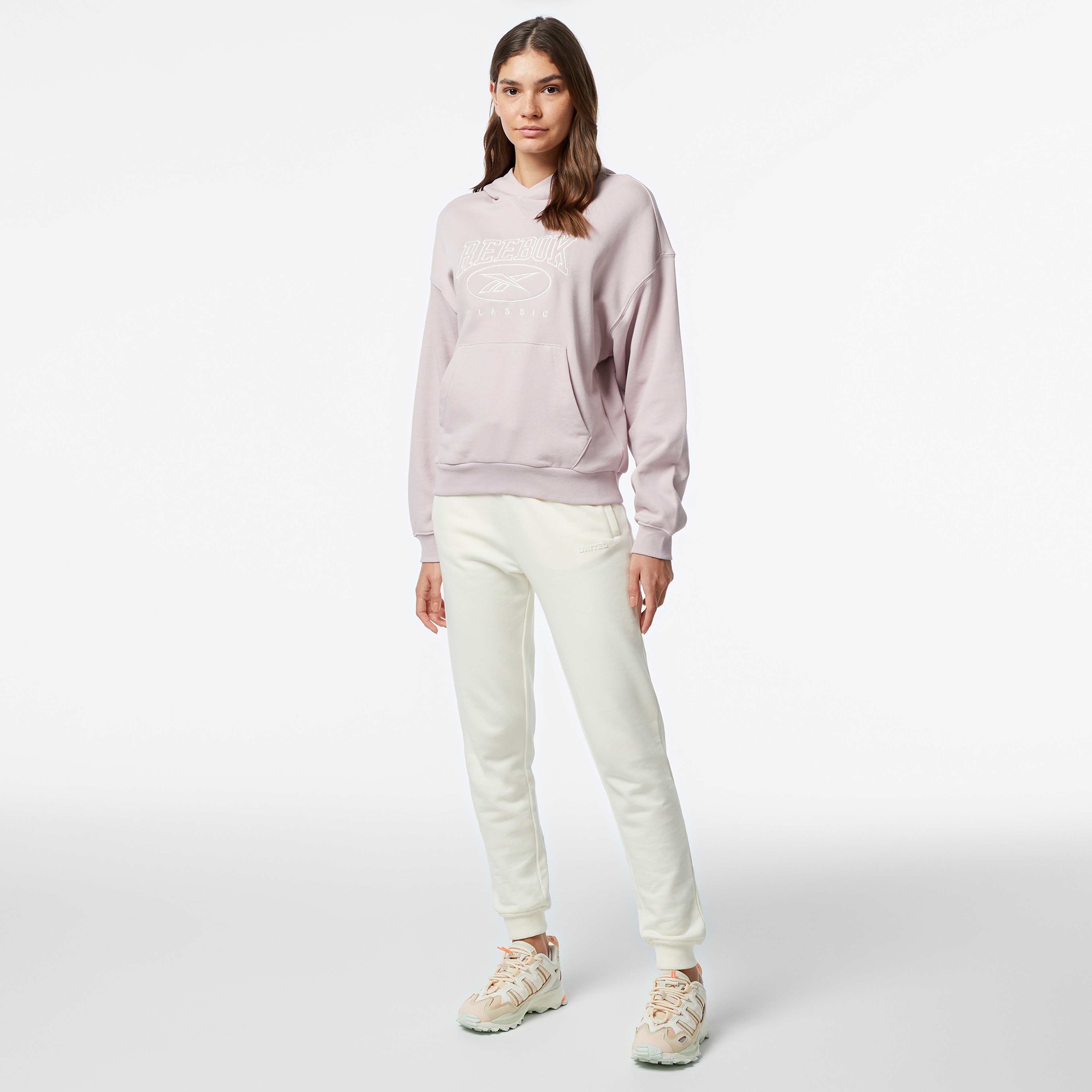 Reebok Cl Ae Big Logo Ft Hoodie Kadın Pembe Hoodie