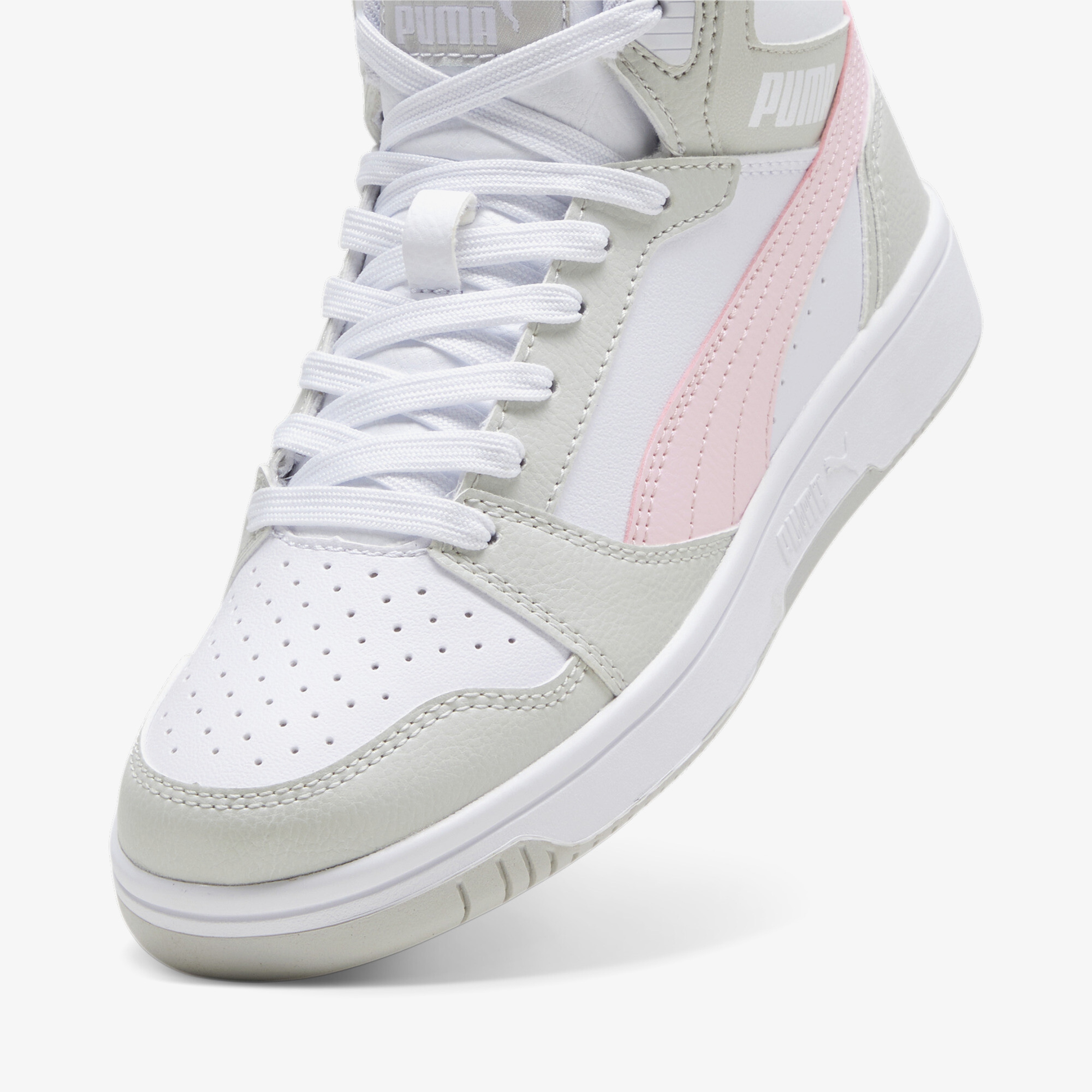 Puma Rebound V6 Mid Çocuk Beyaz Spor Ayakkabı