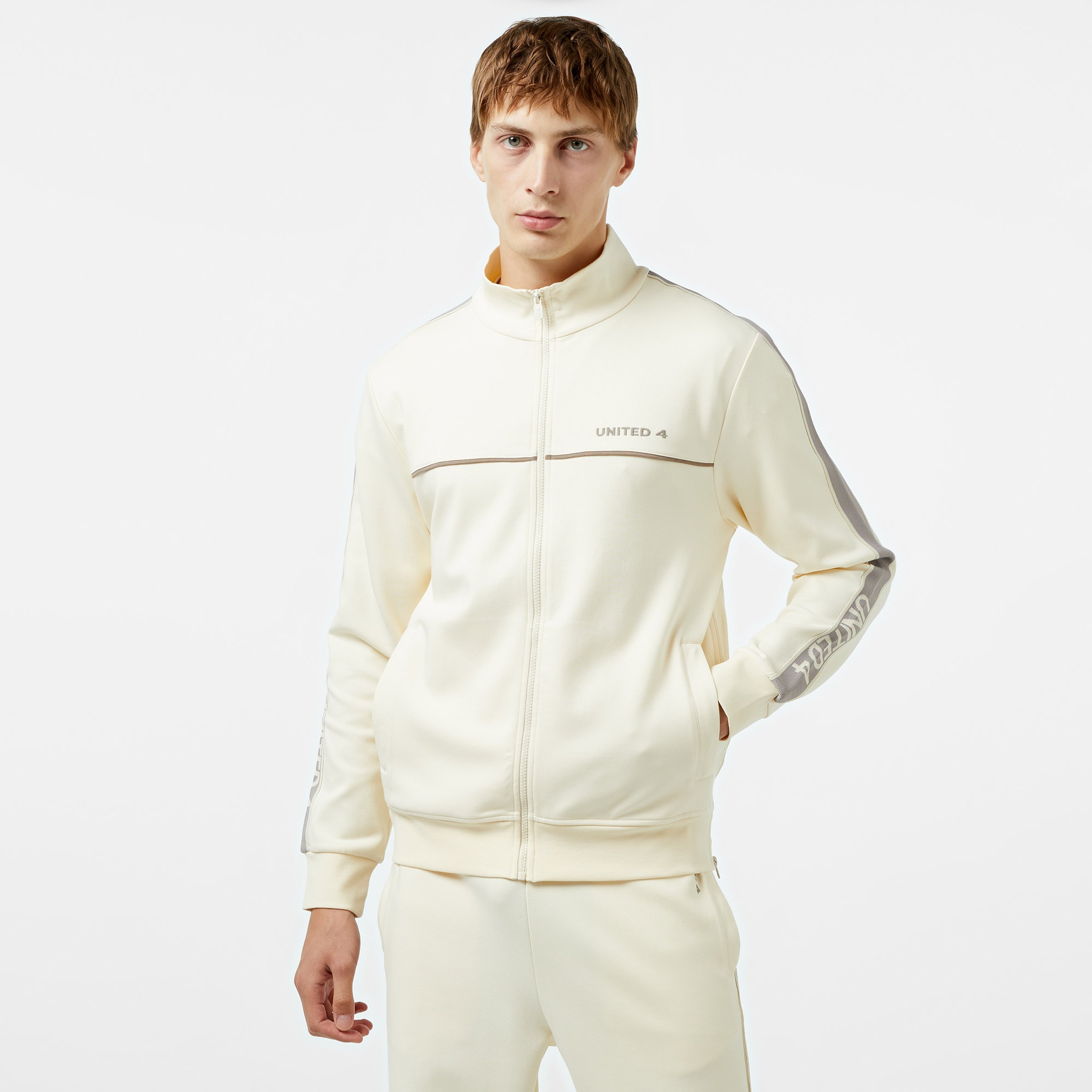 UNITED4 Erkek Krem Eşofman Üstü