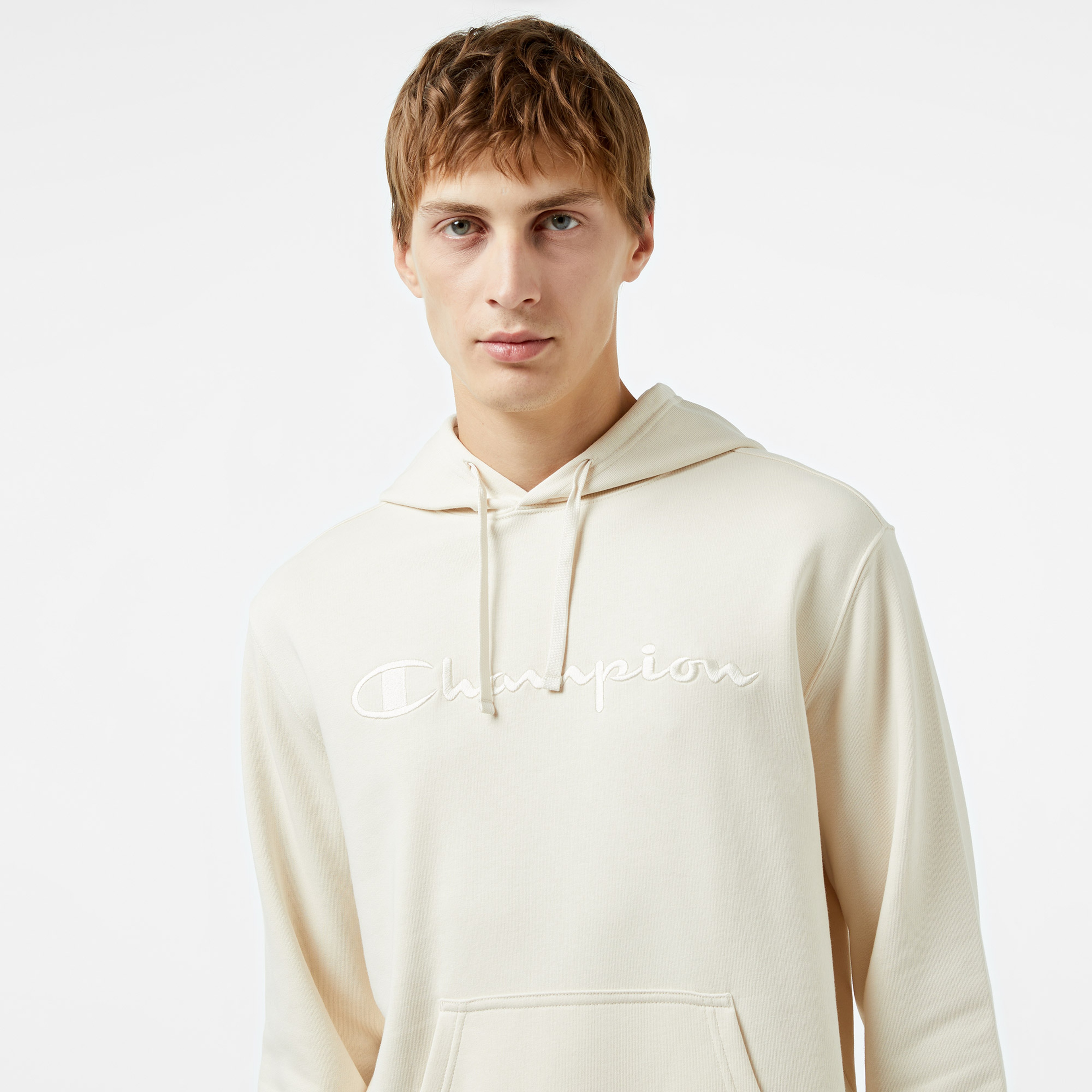 Champion Classic Erkek Krem Hoodie