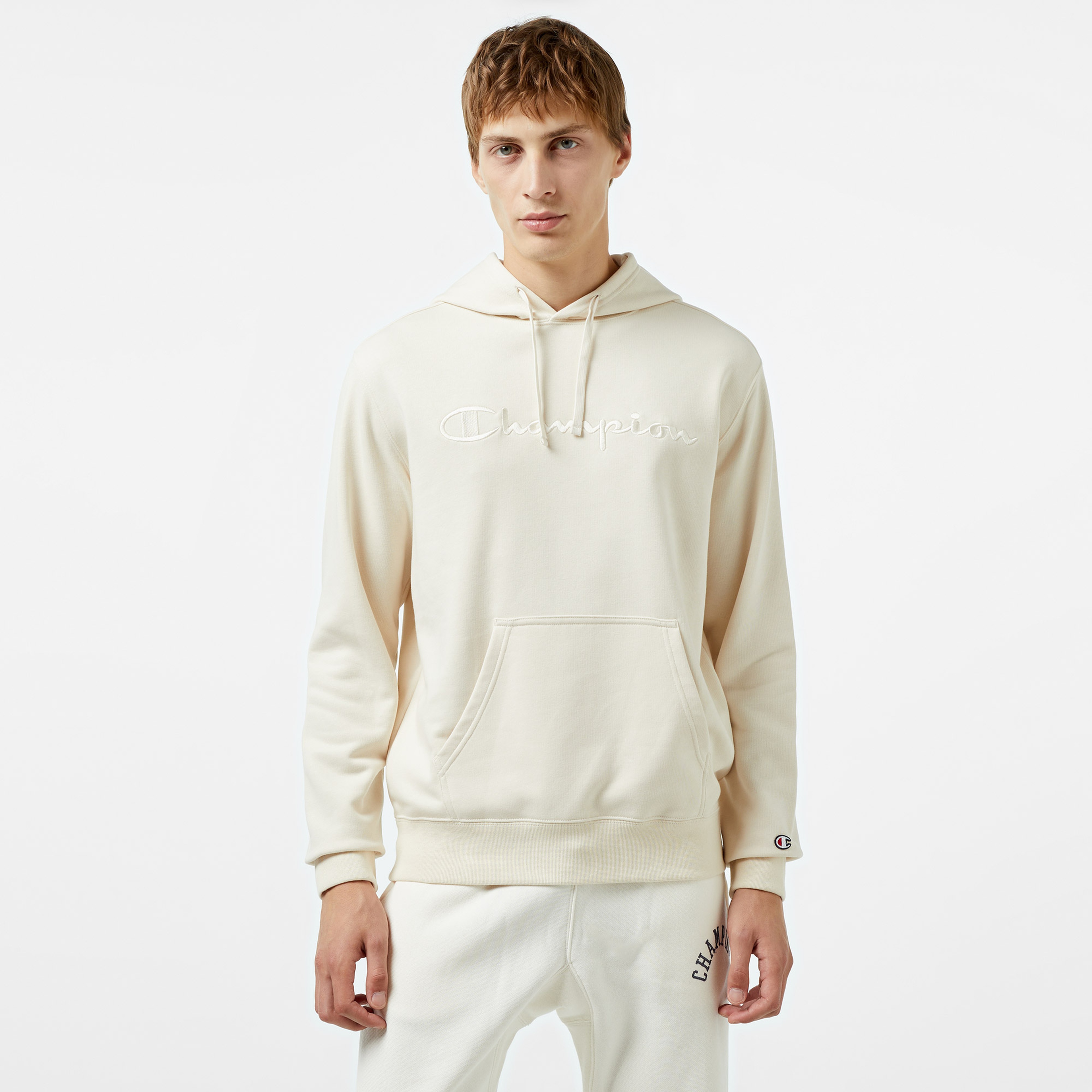 Champion Classic Erkek Krem Hoodie