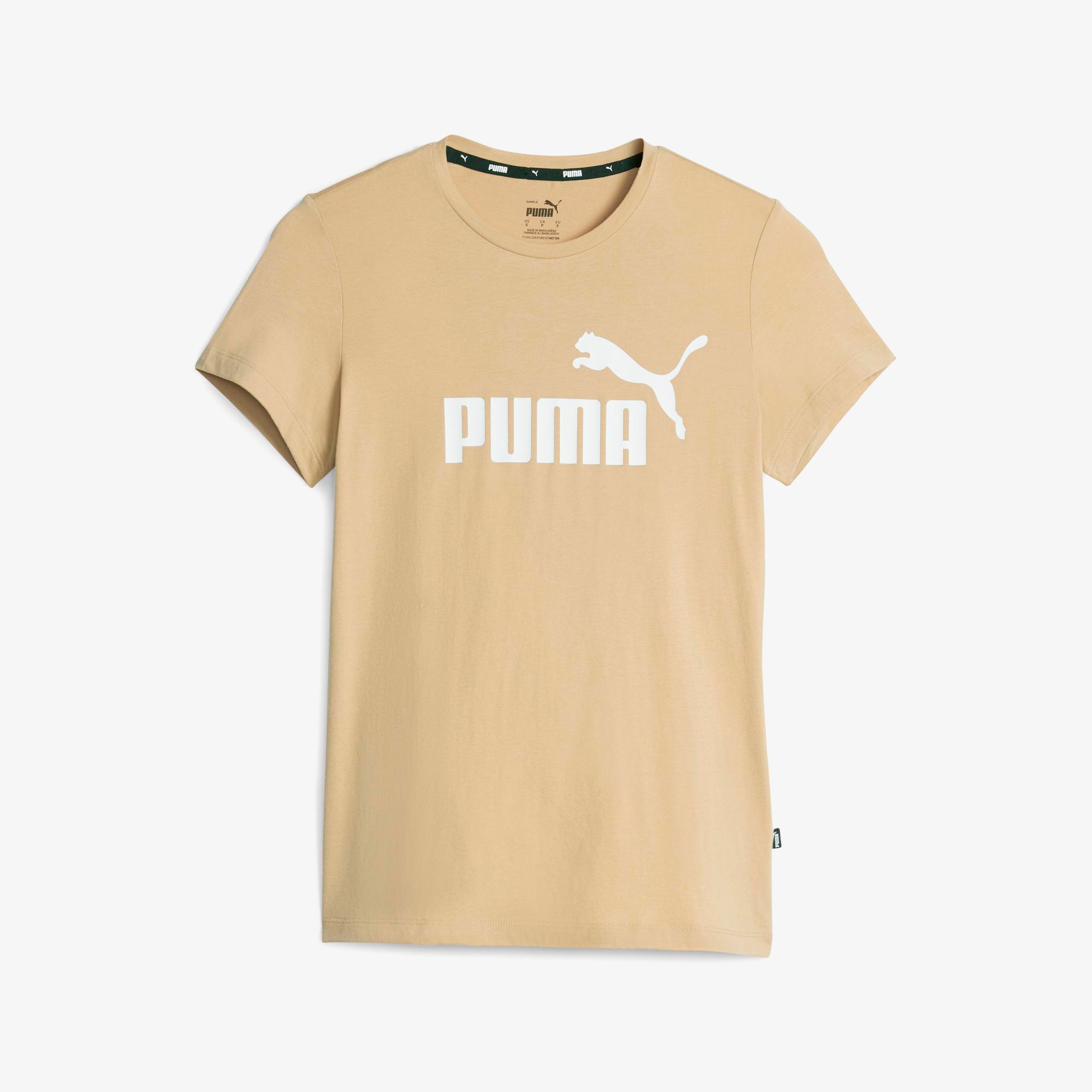 Puma Essential Logo Kadın Bej Günlük T-Shirt