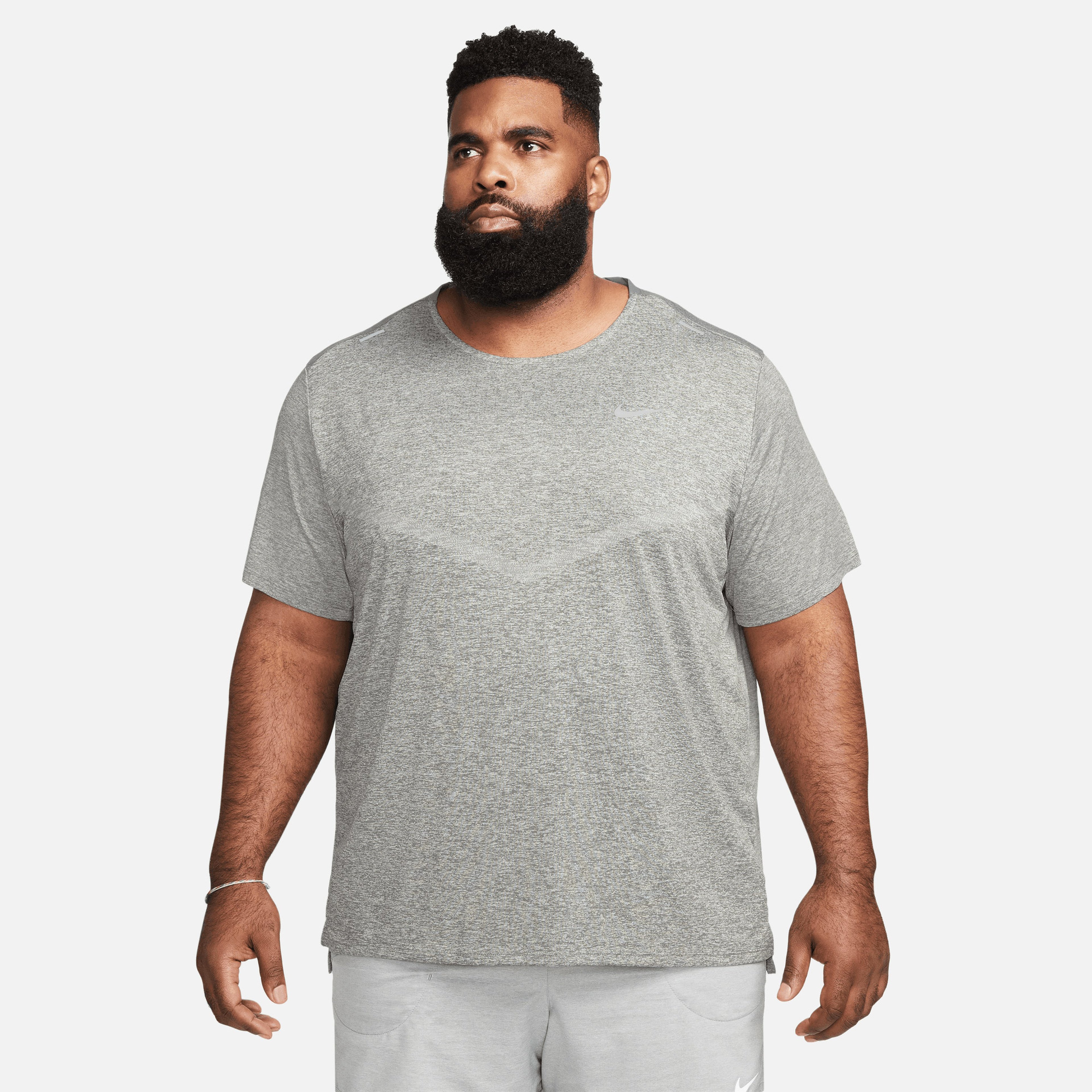 Nike Dri-FIT Rise 365 Ss Erkek Gri Koşu T-Shirt