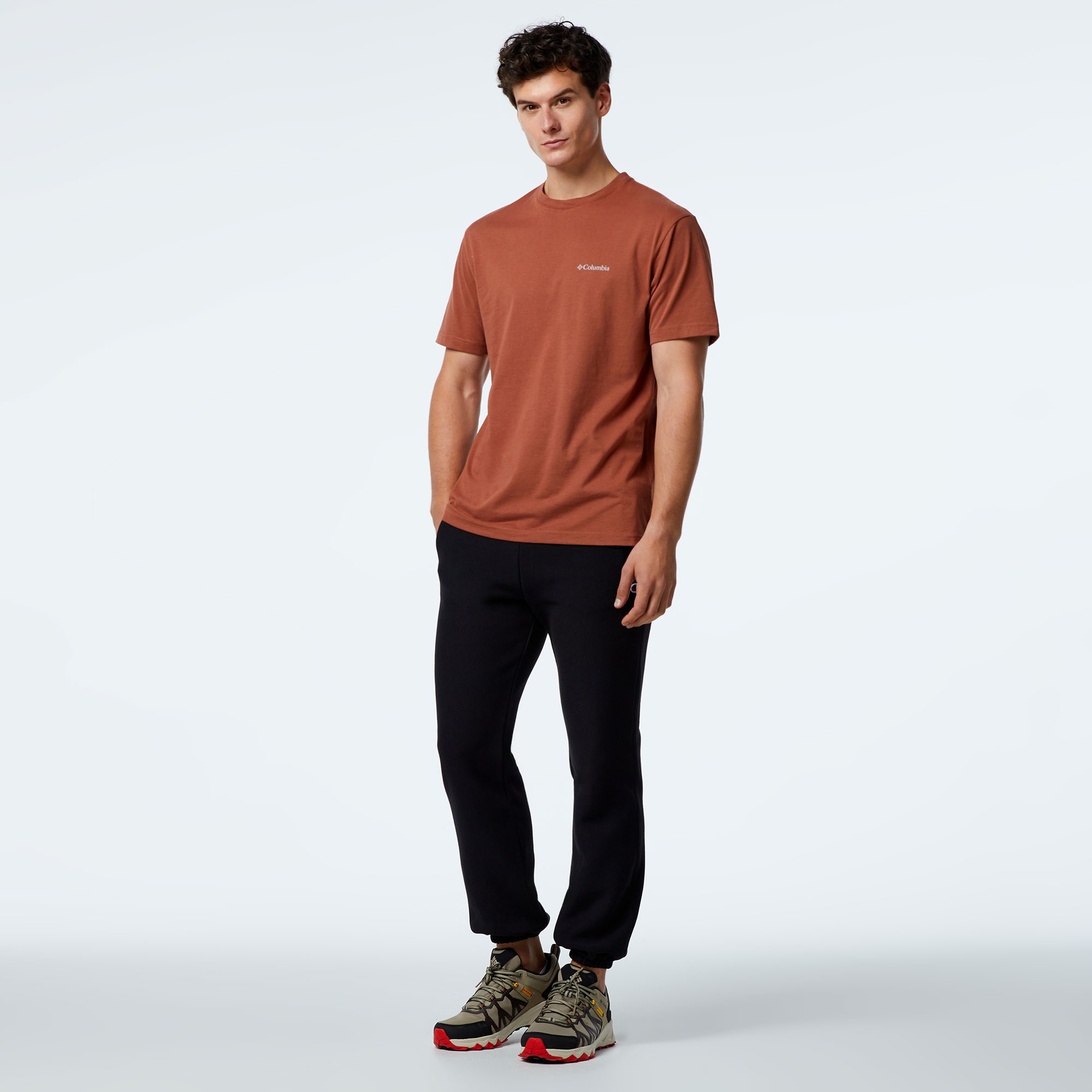 Columbia CSC M Basic Logo Erkek Kahverengi Günlük T-Shirt