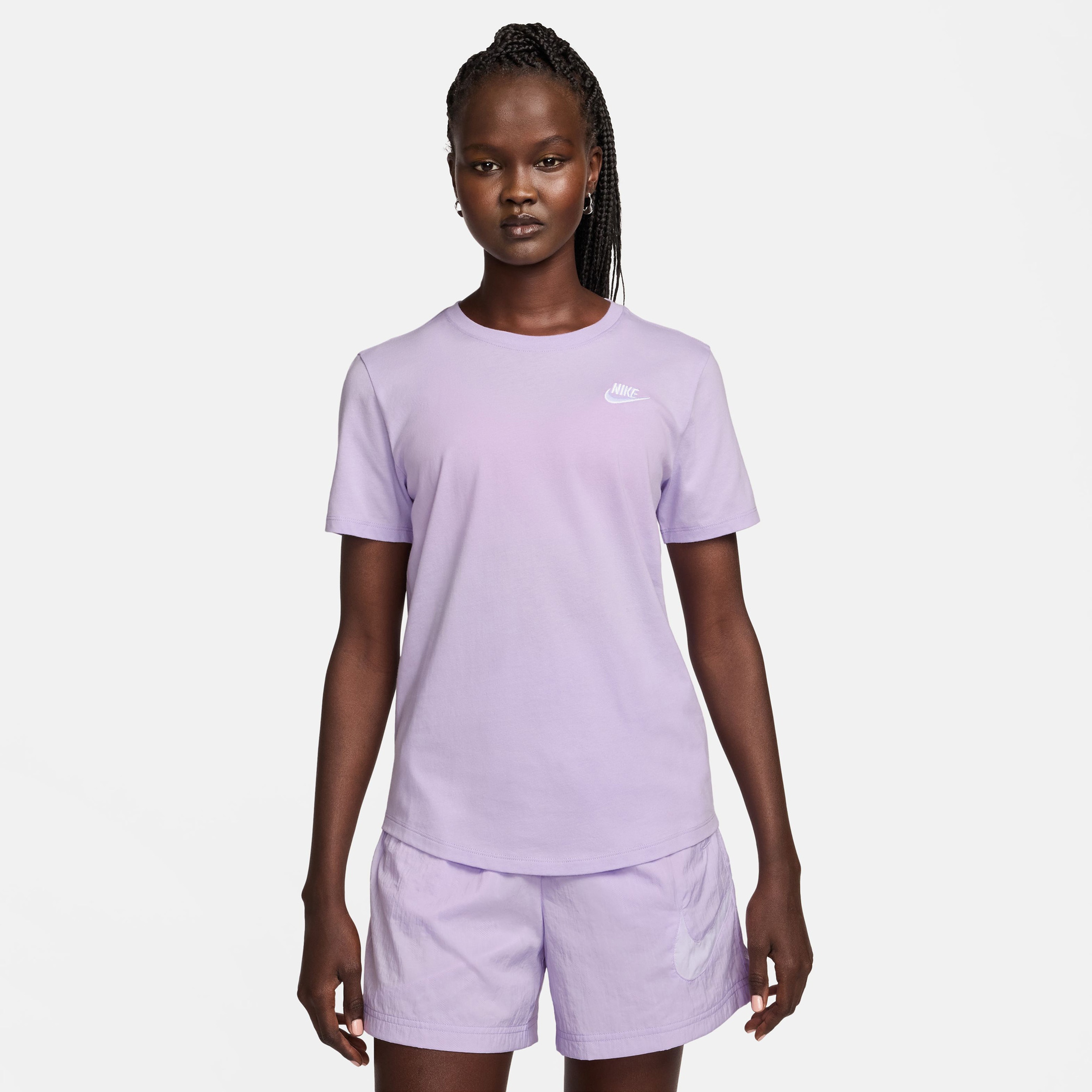 Nike Dri-Fit Miller Breathe Kadın Mor Günlük T-Shirt