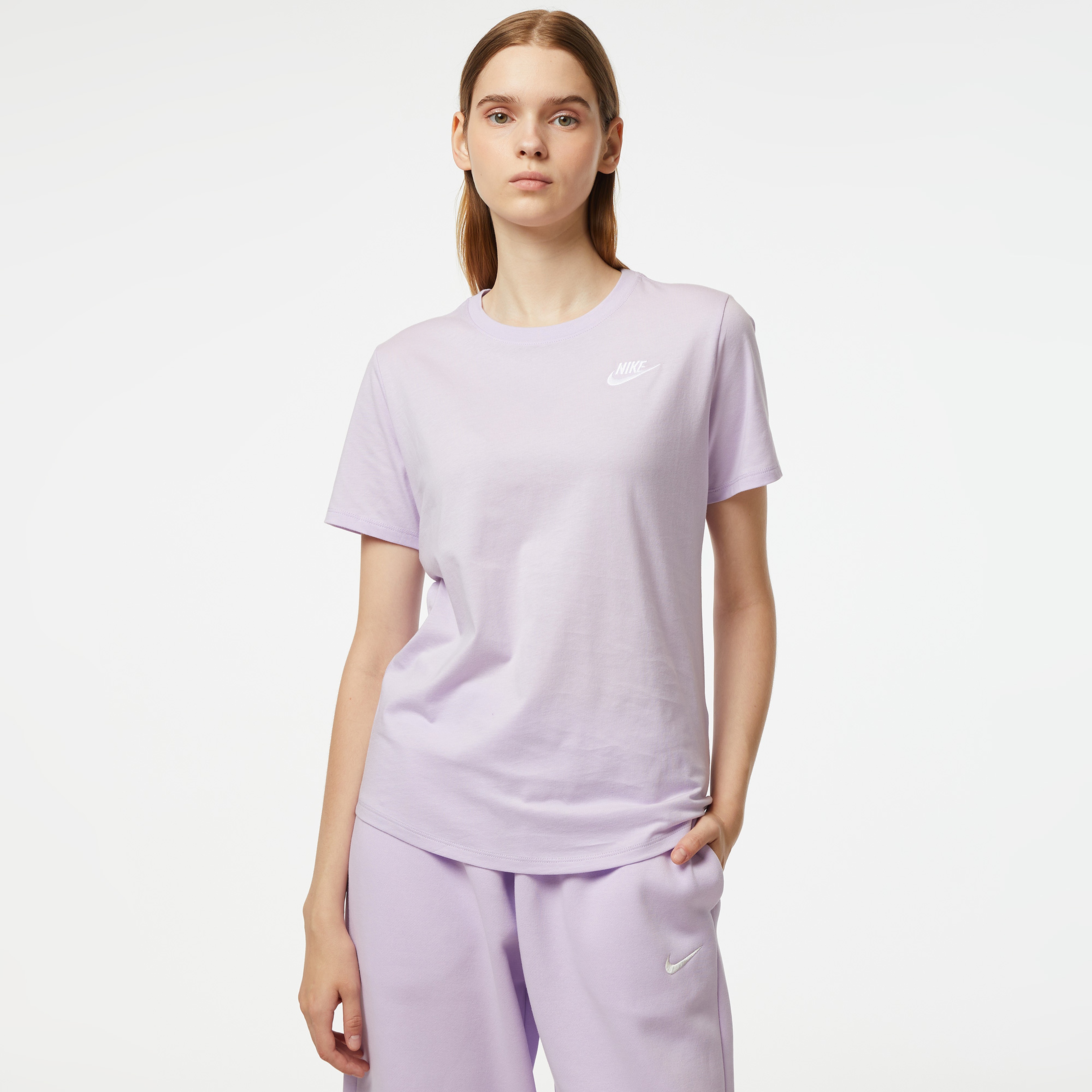Nike Dri-Fit Miller Breathe Kadın Mor Günlük T-Shirt