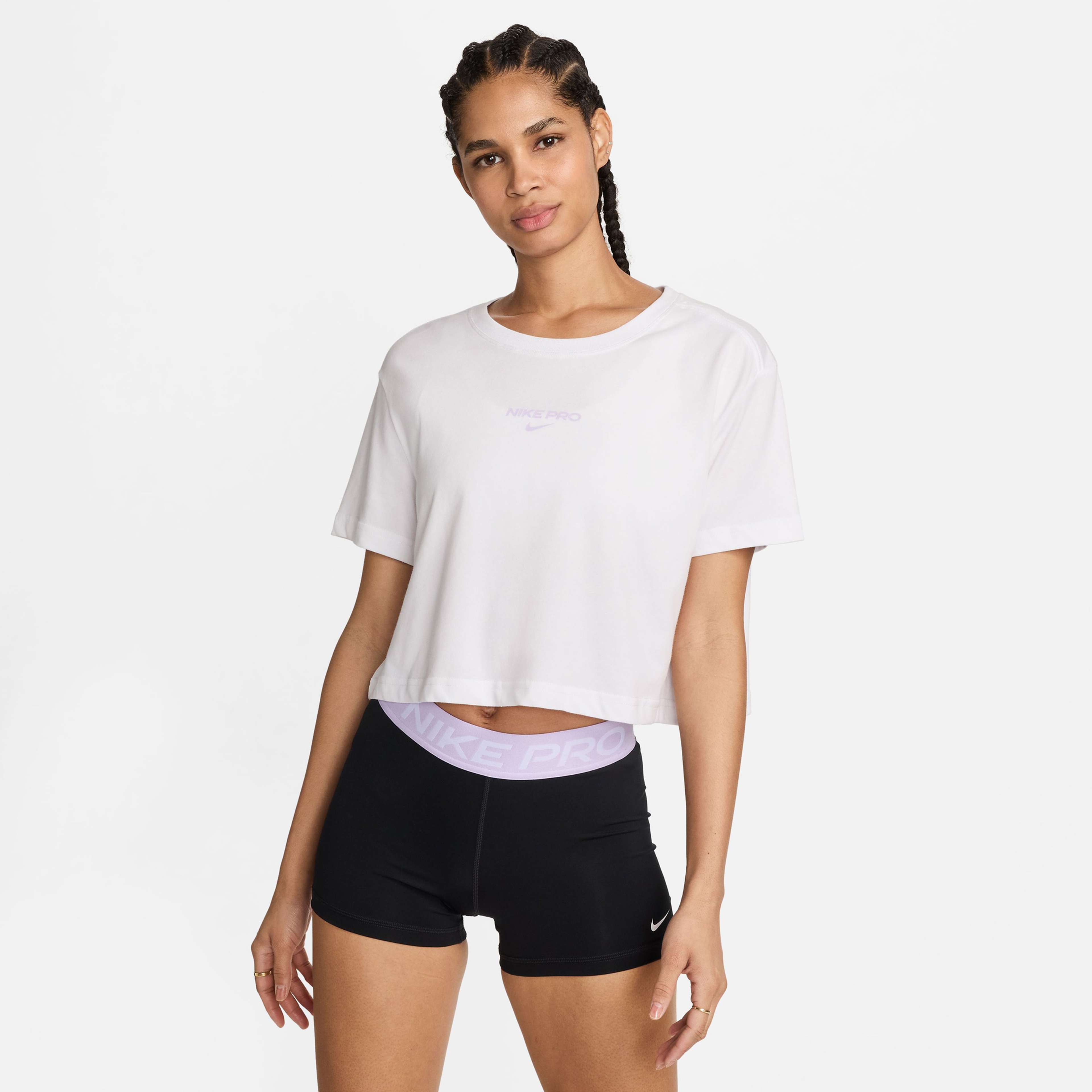 Nike Pro Kadın Beyaz Günlük Crop T-Shirt