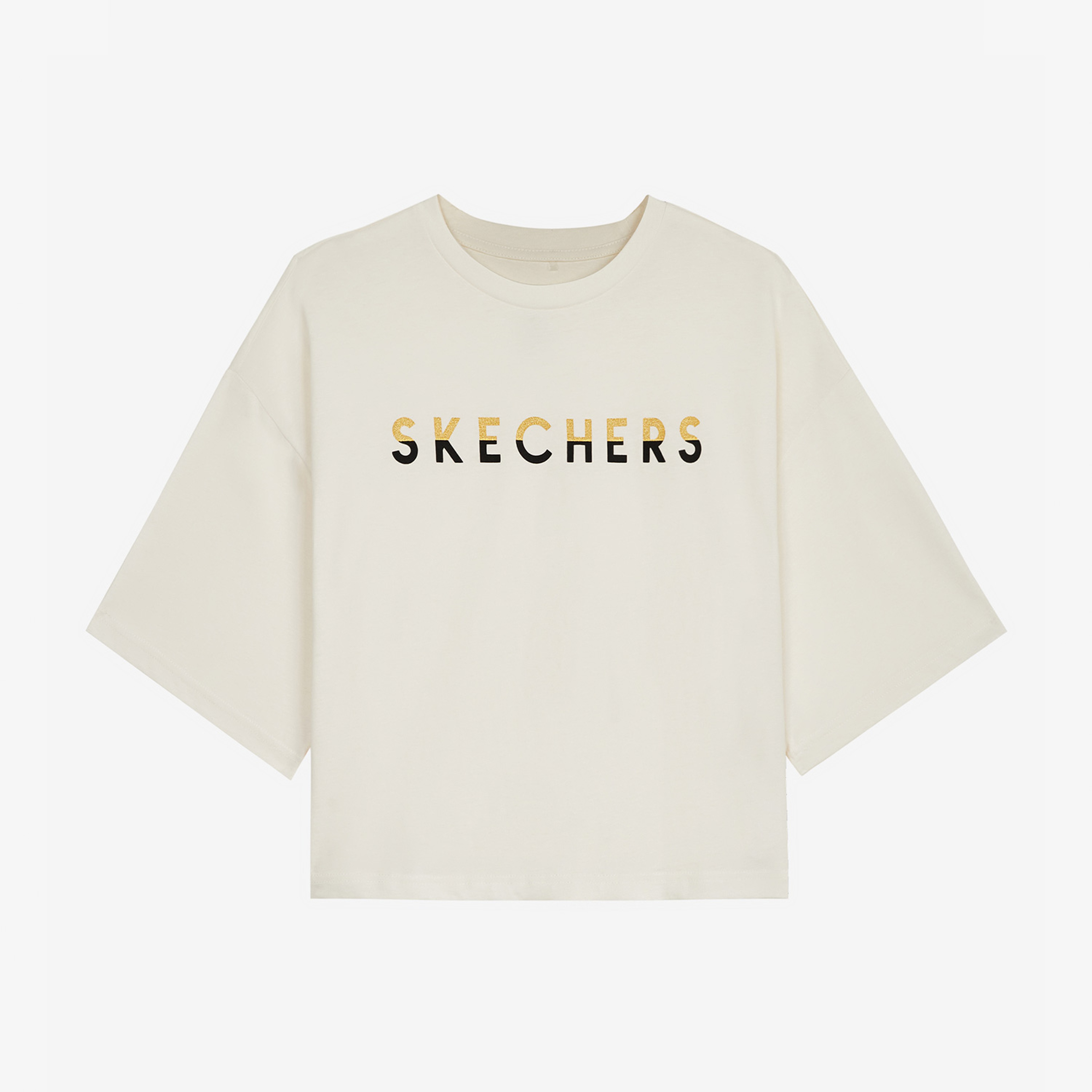 Skechers Graphic Tee Crop Kadın Beyaz Günlük T-Shirt