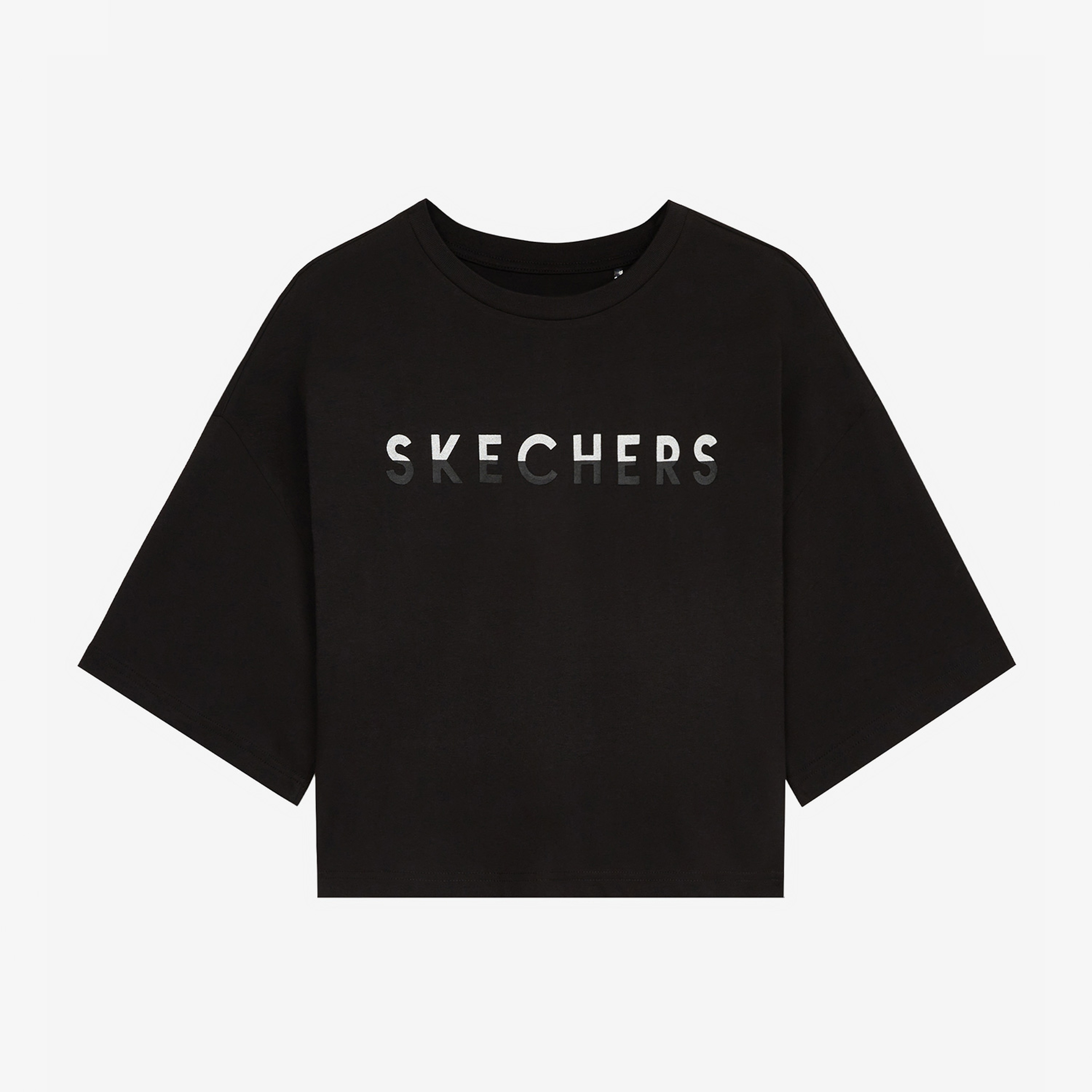 Skechers Graphic Tee Crop Kadın Siyah Günlük T-Shirt