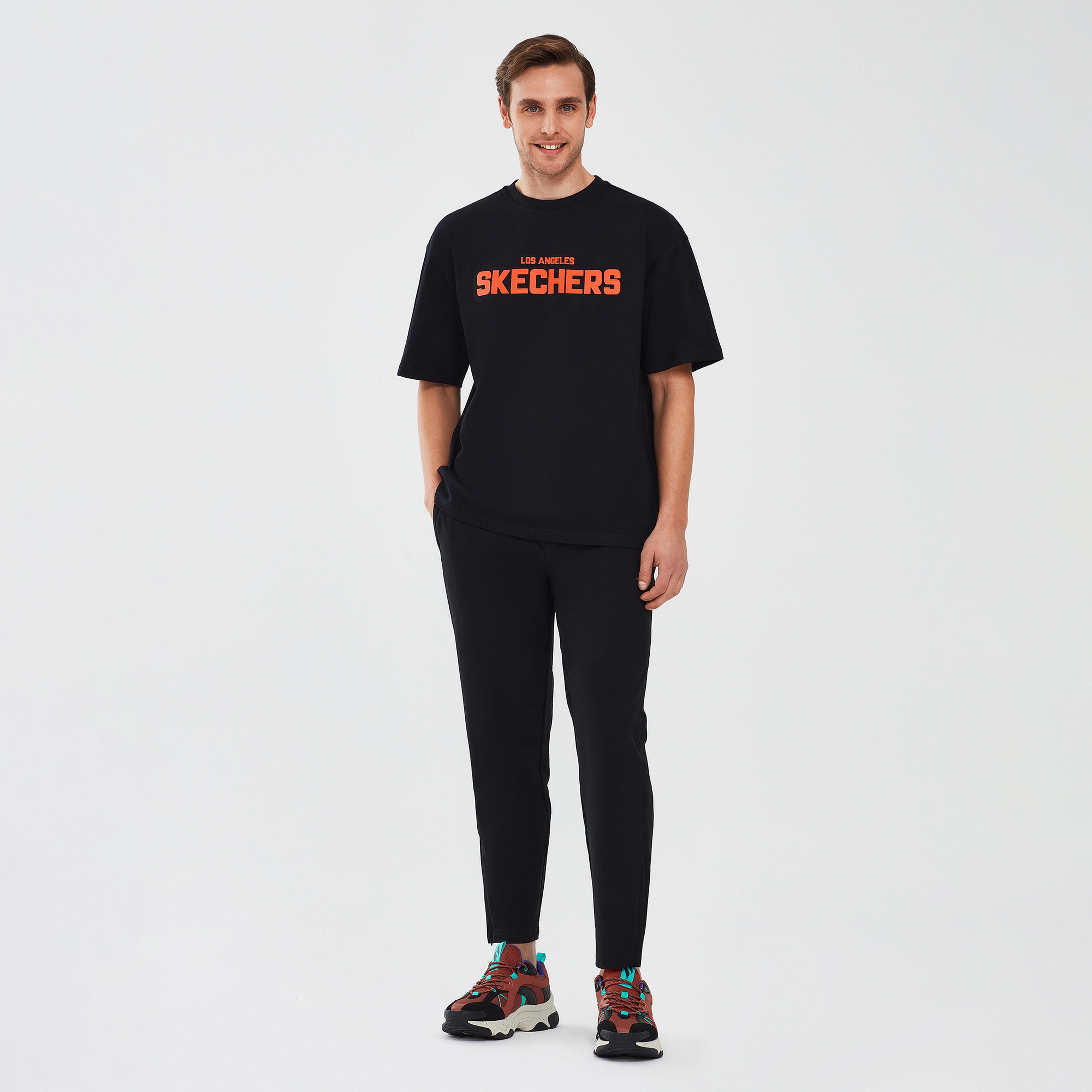 Skechers Graphic Erkek Siyah Günlük T-Shirt