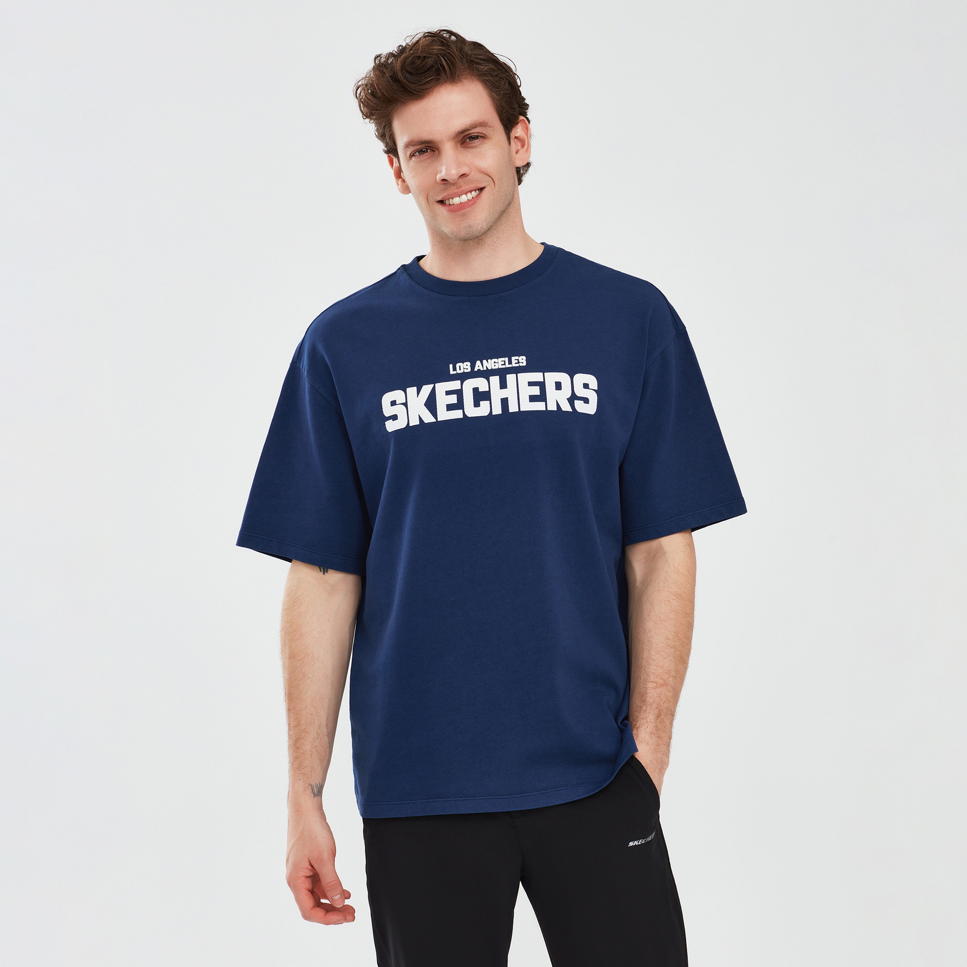 Skechers Graphic Erkek Lacivert Günlük T-Shirt