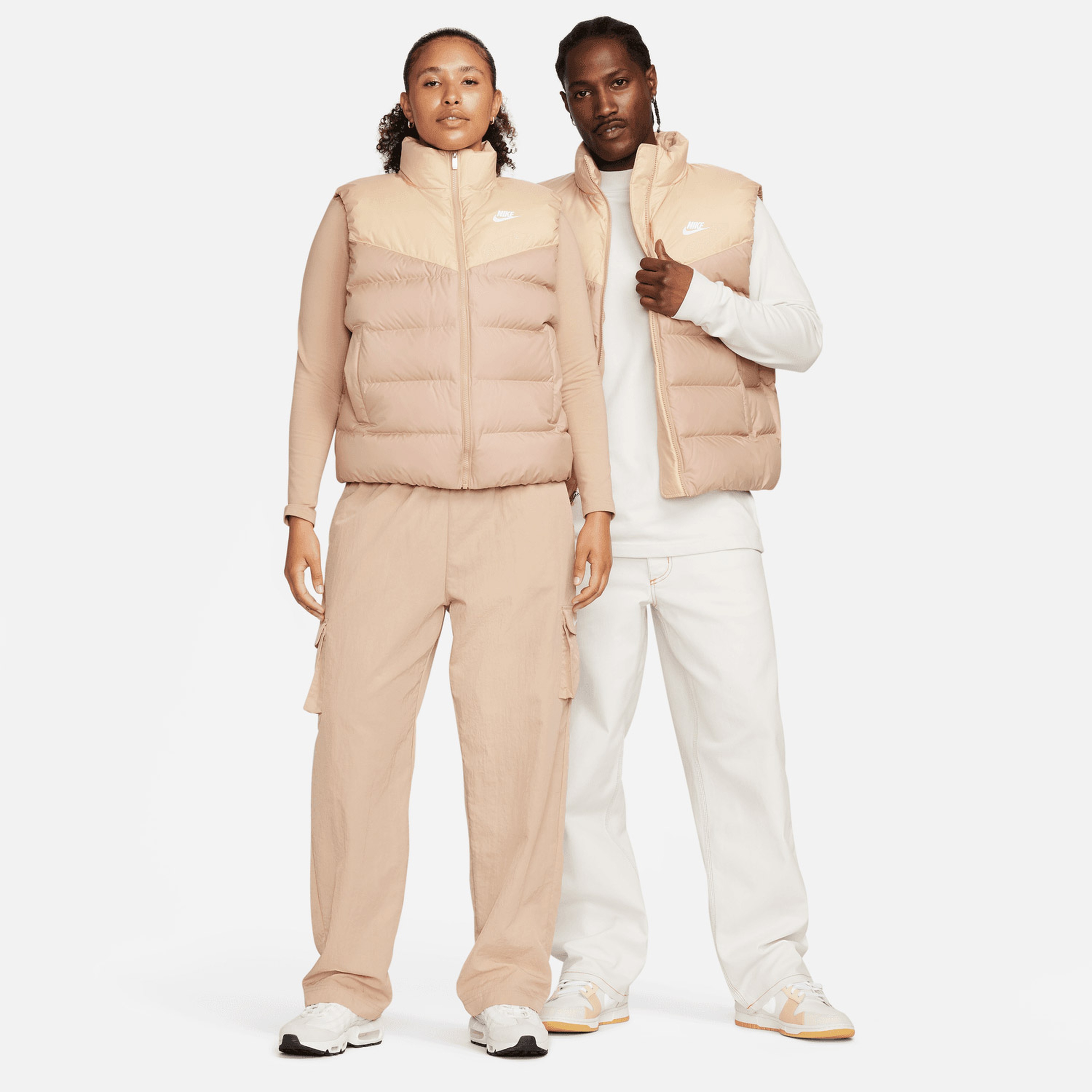 Nike Sportswear Therma Fit Kadın Krem Günlük Yelek